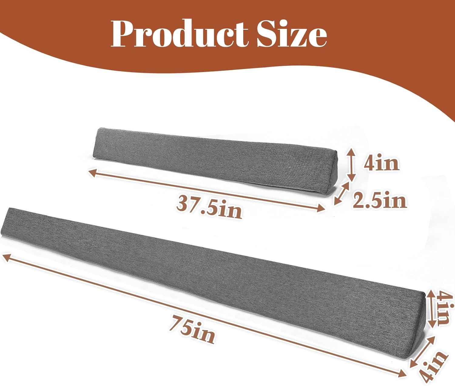 2 Pack Sliding Door Draft Stopper with Zipper