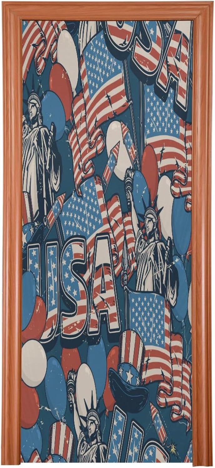 Susiyo Vintage New York Statue Door Cover 35x79 Inch