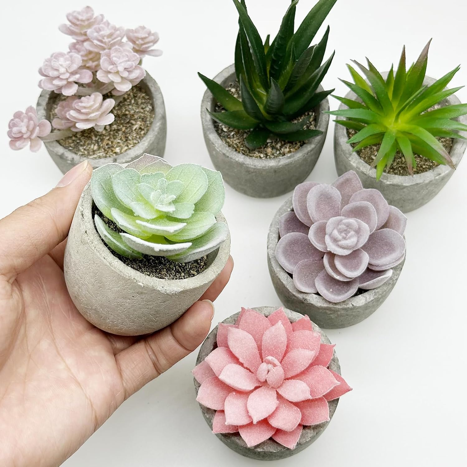 Cayway 6PCS Artificial Succulent Plants Indoor Decor