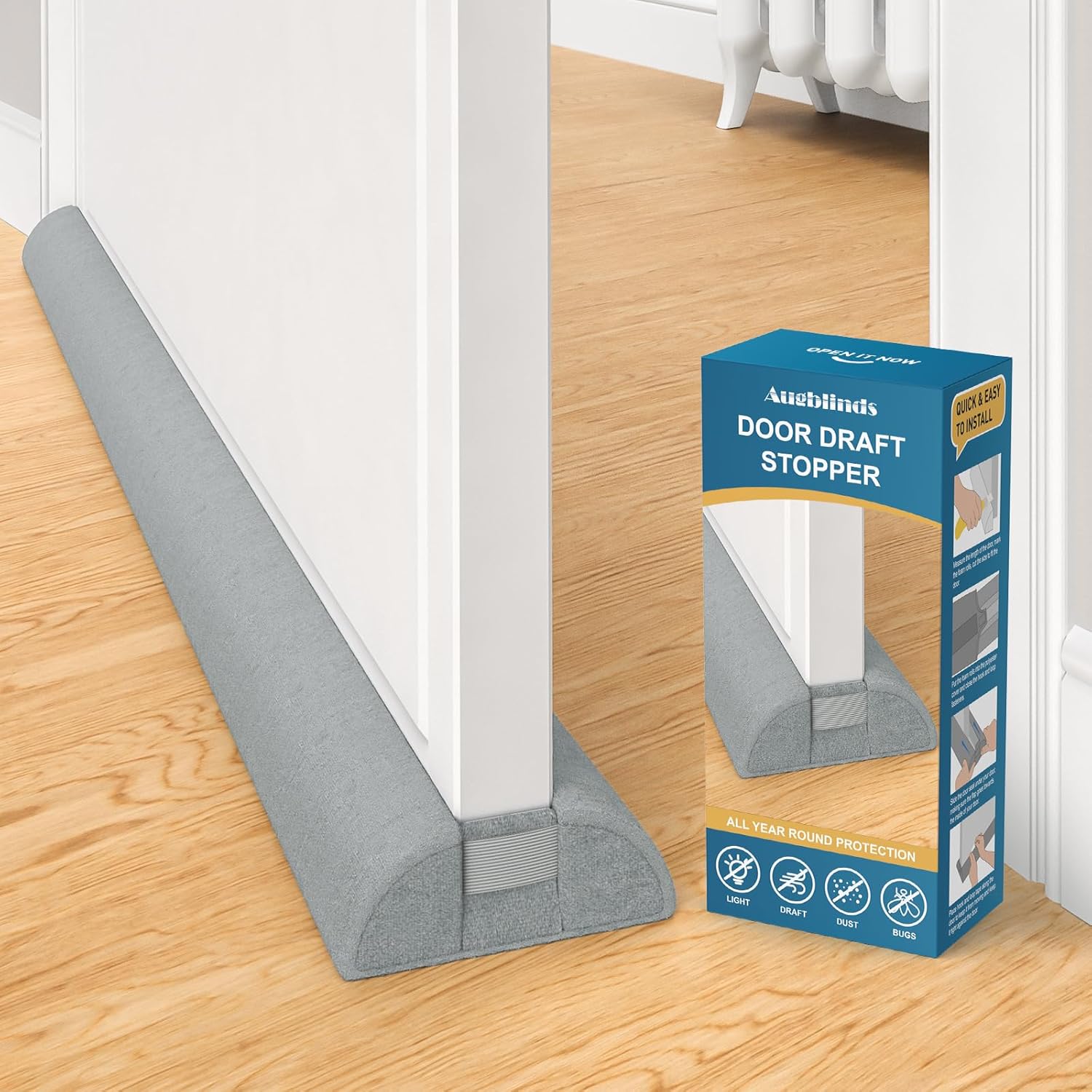 Door Draft Stopper 36 Inch Adjustable 30-36 Soundproof Seal