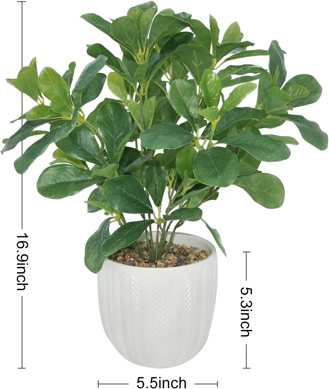 Hisow Artificial Potted Plant Leaves 169 Inch Fake Eucalyptus Shrubs for Home Decor