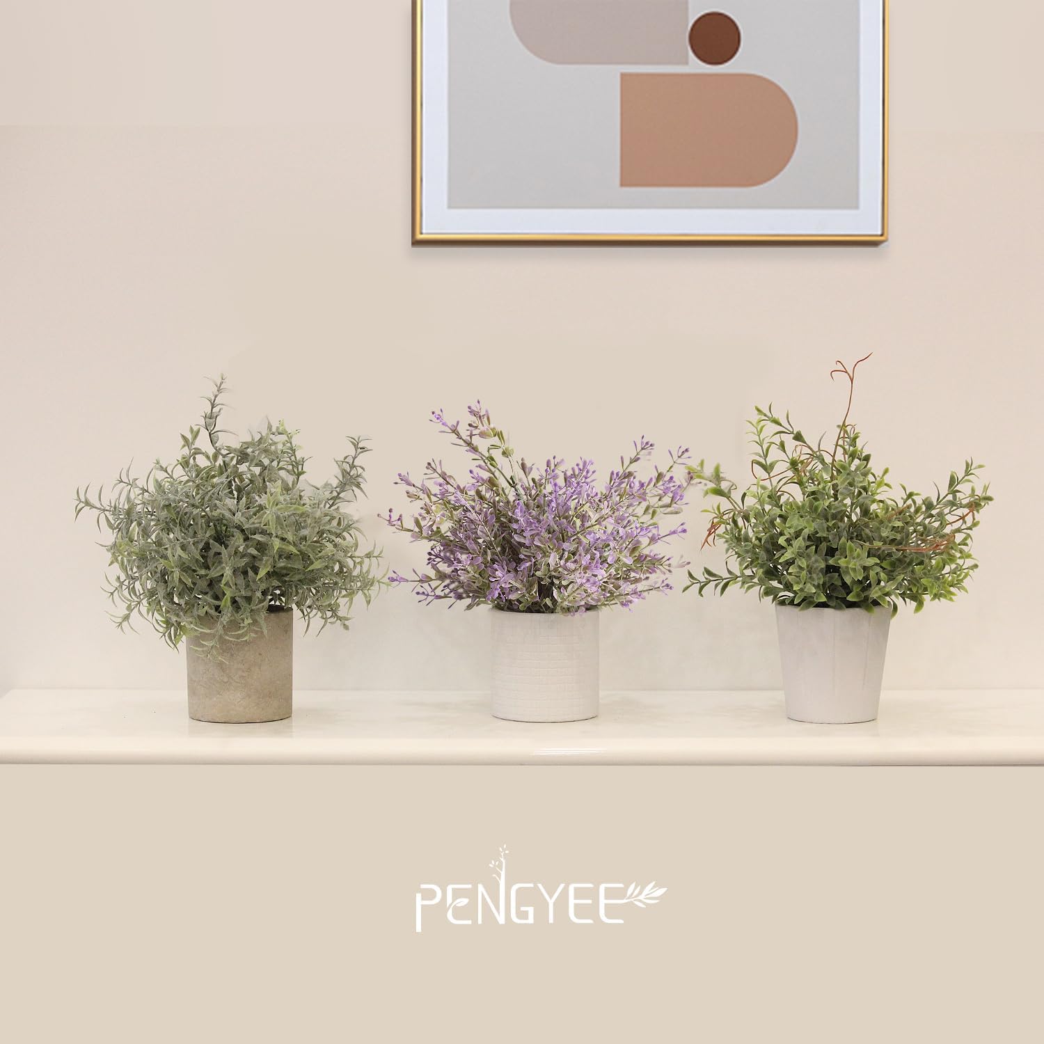 PENGYEE 3 Pack Small Artificial Plants for Indoor Decor