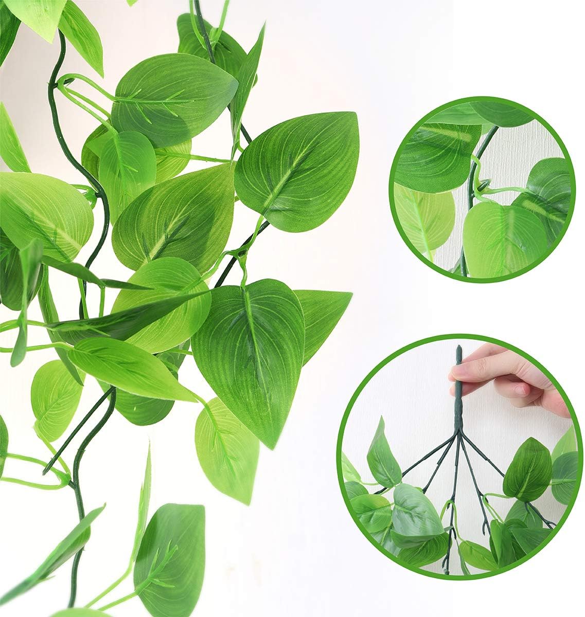 Mocoosy 2 Pack Artificial Hanging Plants with Baskets