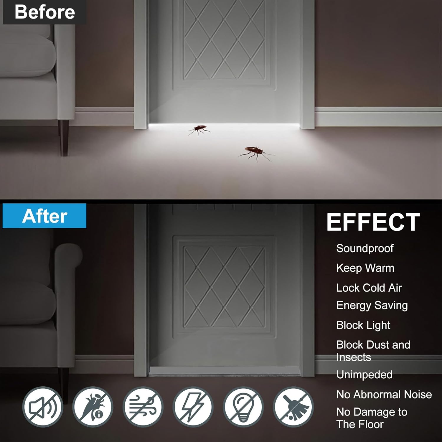 Lafo Door Sweep for Bottom of Door with Brush