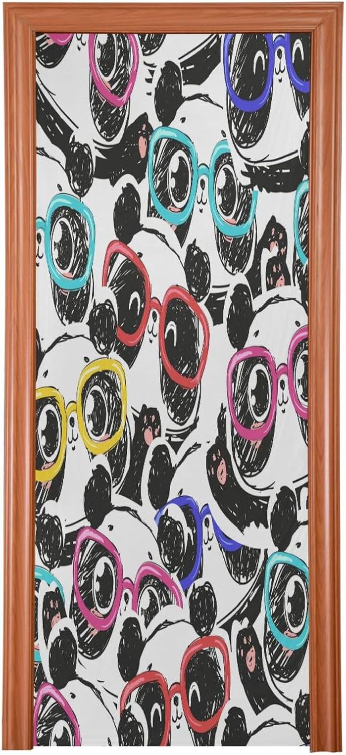 Susiyo Watercolor Cute Panda Halloween Door Cover