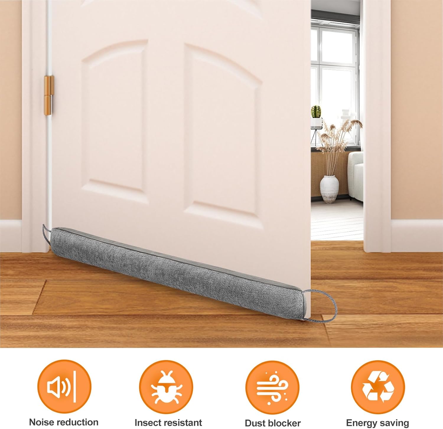 Makryebi Weighted Door Draft Stopper 32 Inch Grey