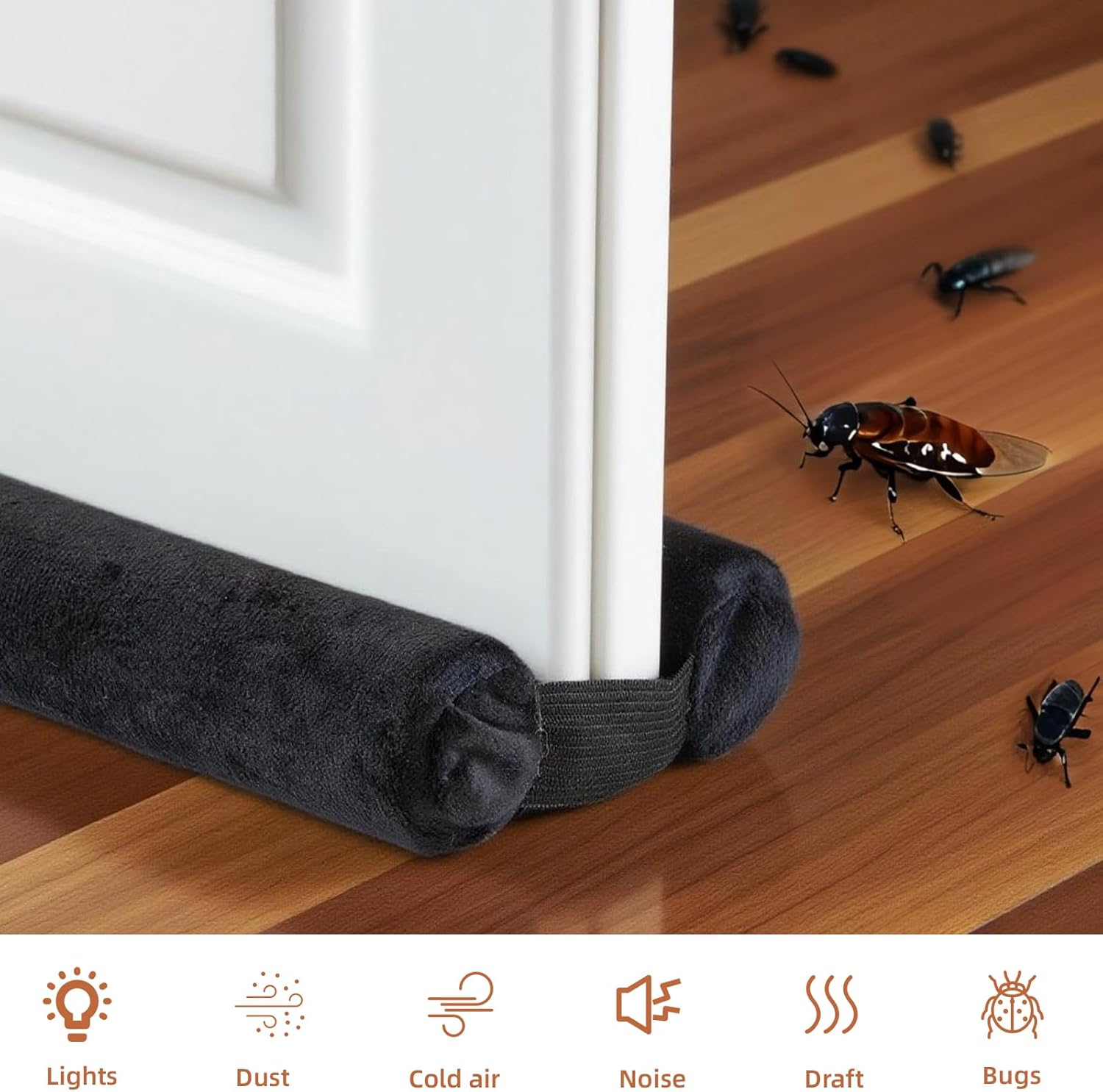 Amugret Thin Draft Stopper for Bottom of Door 30 to 36 Under Door Gap Filler Soundproof and Floor-Safe