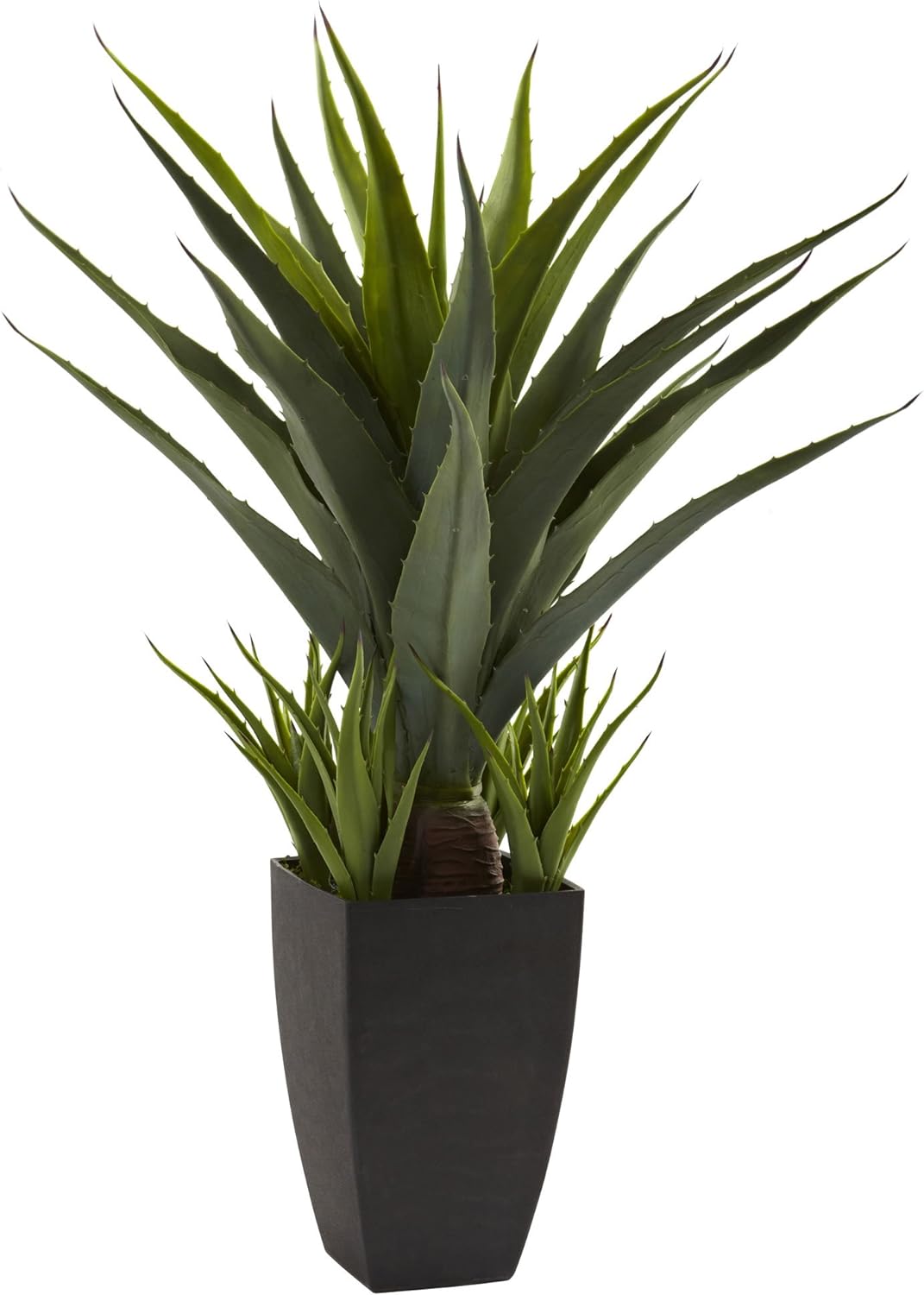 Nearly Natural Agave Artificial Plant with Black Planter