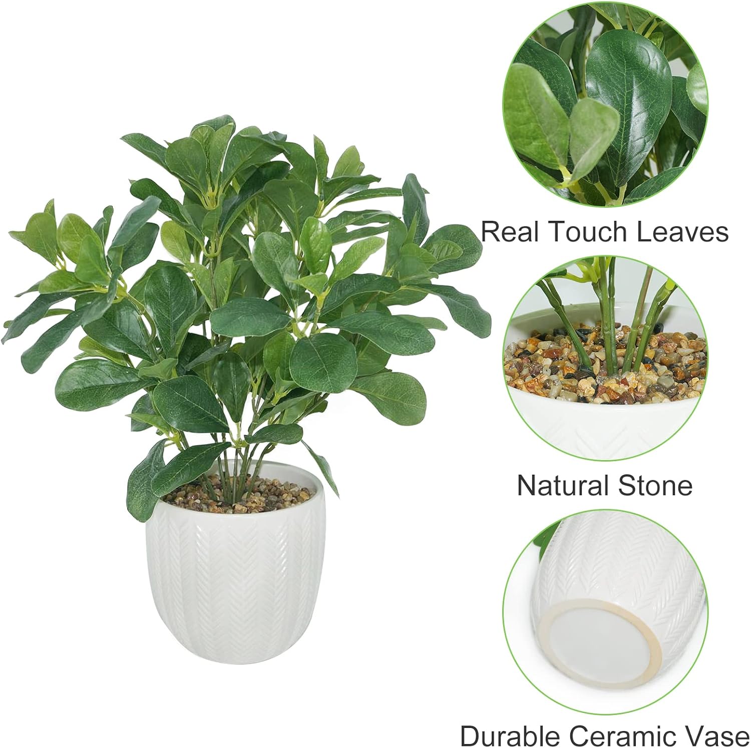 Hisow Artificial Potted Plant Leaves 169 Inch Fake Eucalyptus Shrubs for Home Decor