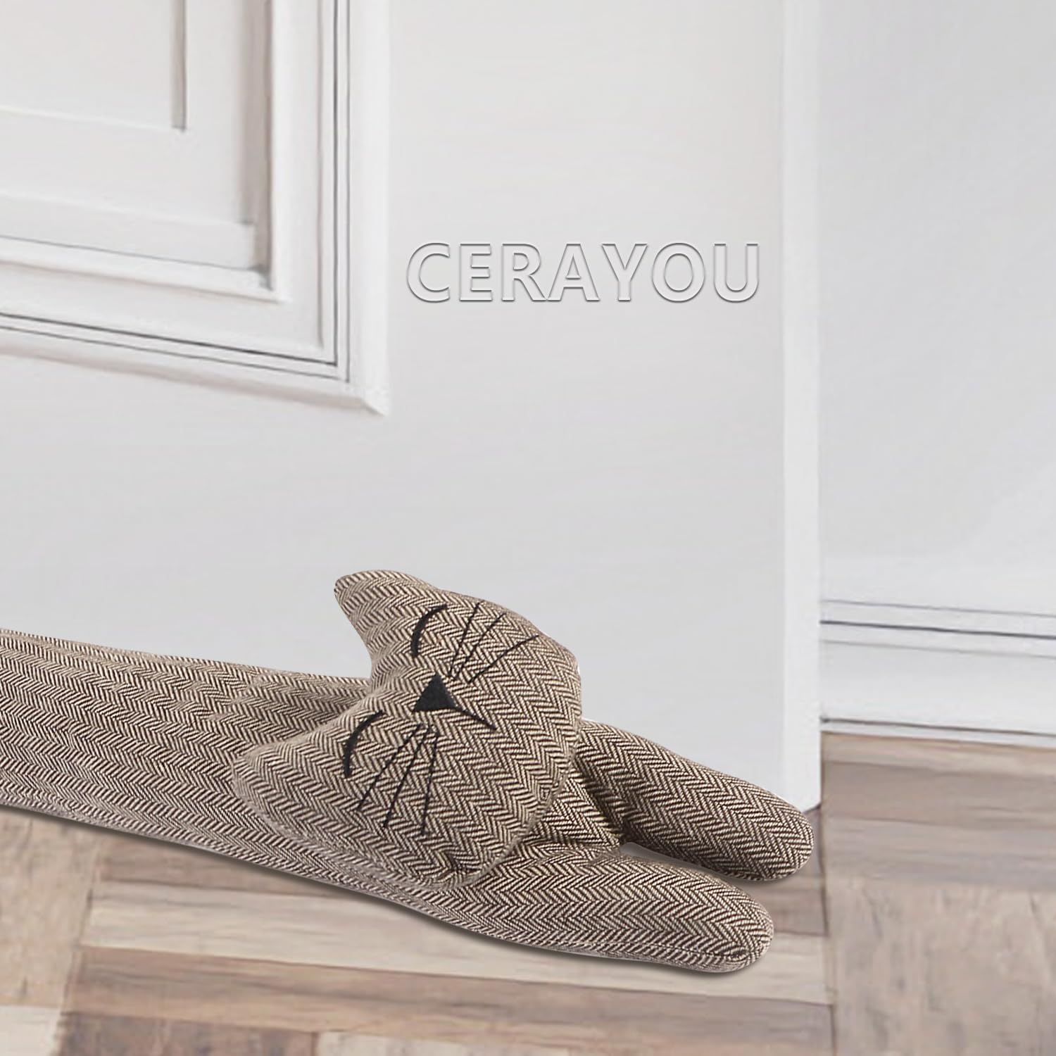 Cute Cat Door Stopper 34 Inch Energy Saving Draft Blocker
