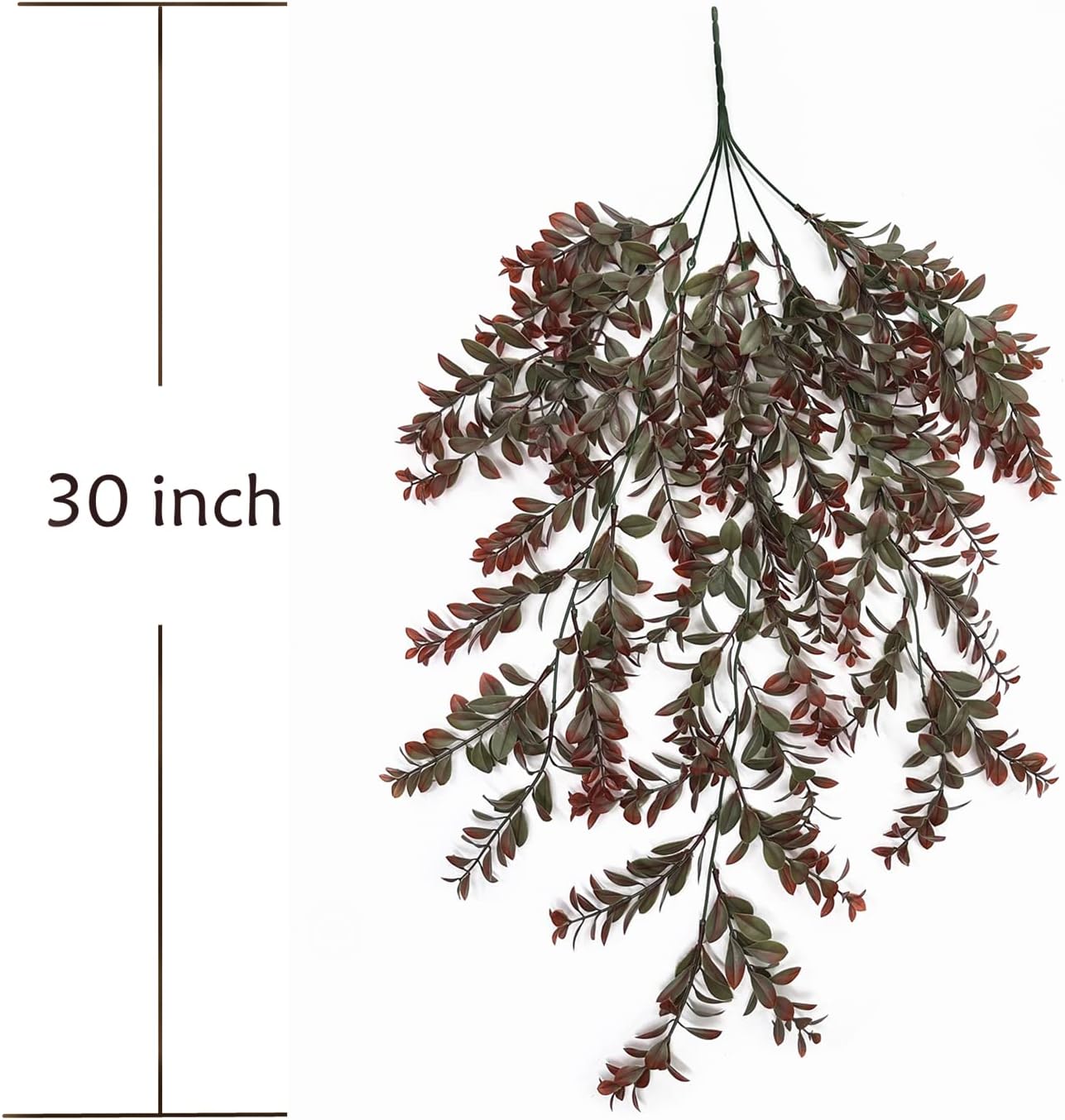 PASYOU Artificial Hanging Ivy 2 Pack Reddish Brown Leaves Plants