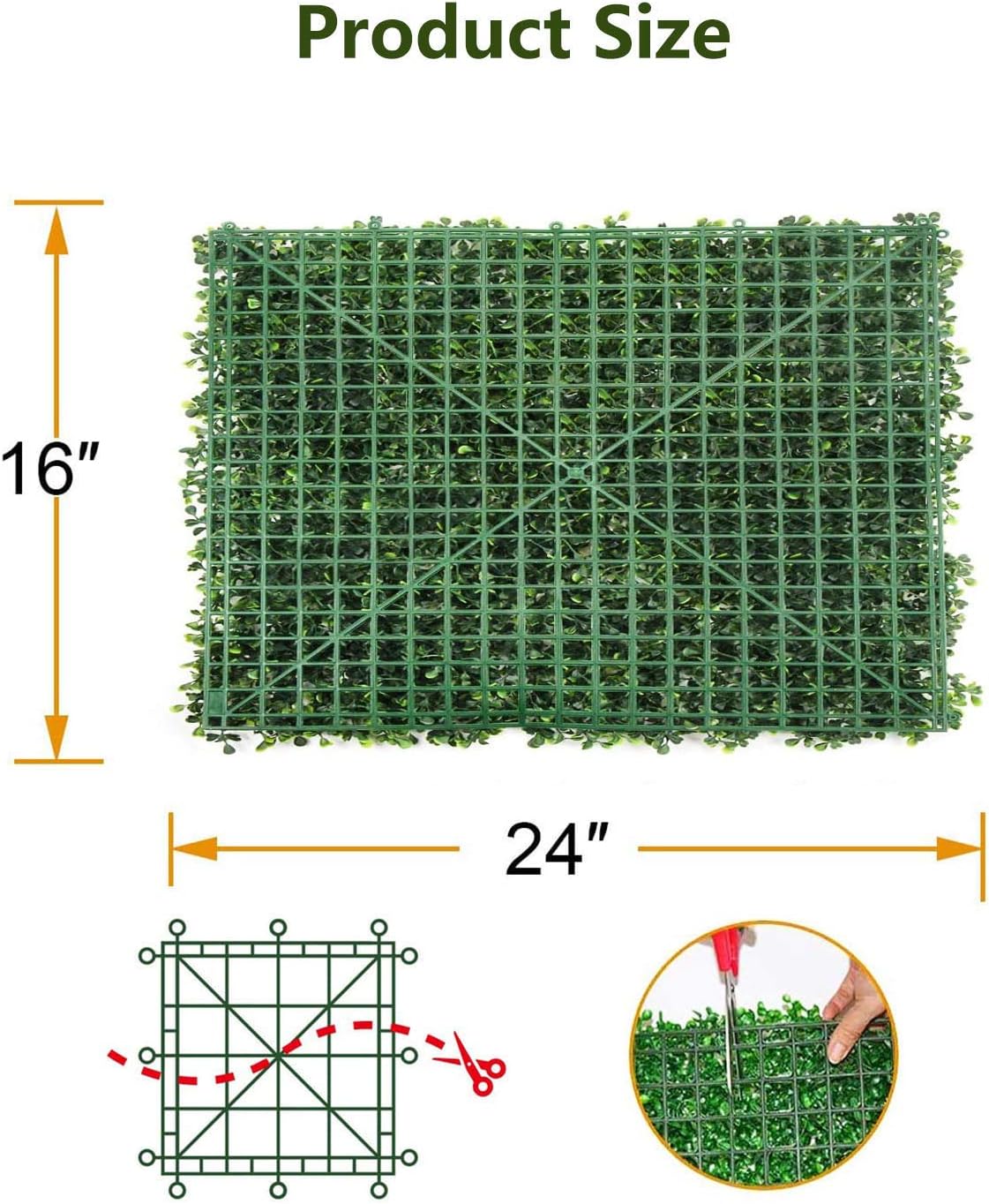 Artificial Boxwood Hedges 4PCS for Privacy and Decor