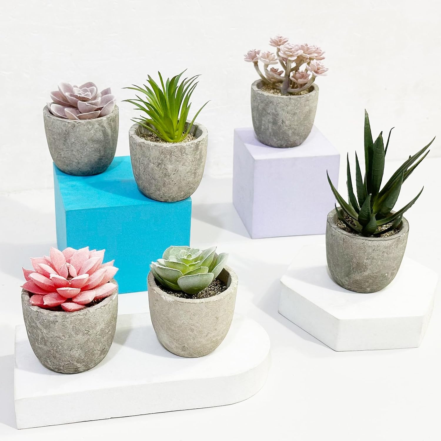 Cayway 6PCS Artificial Succulent Plants Indoor Decor