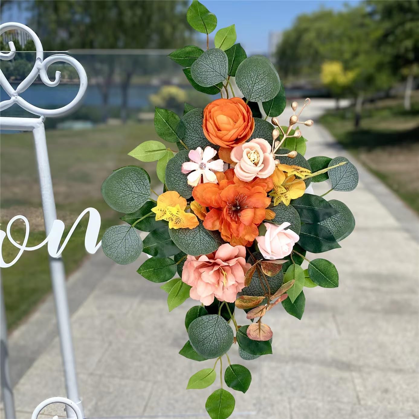 12Pcs Ficus Leaves Artificial Branches for Wedding Arch and Home Dcor