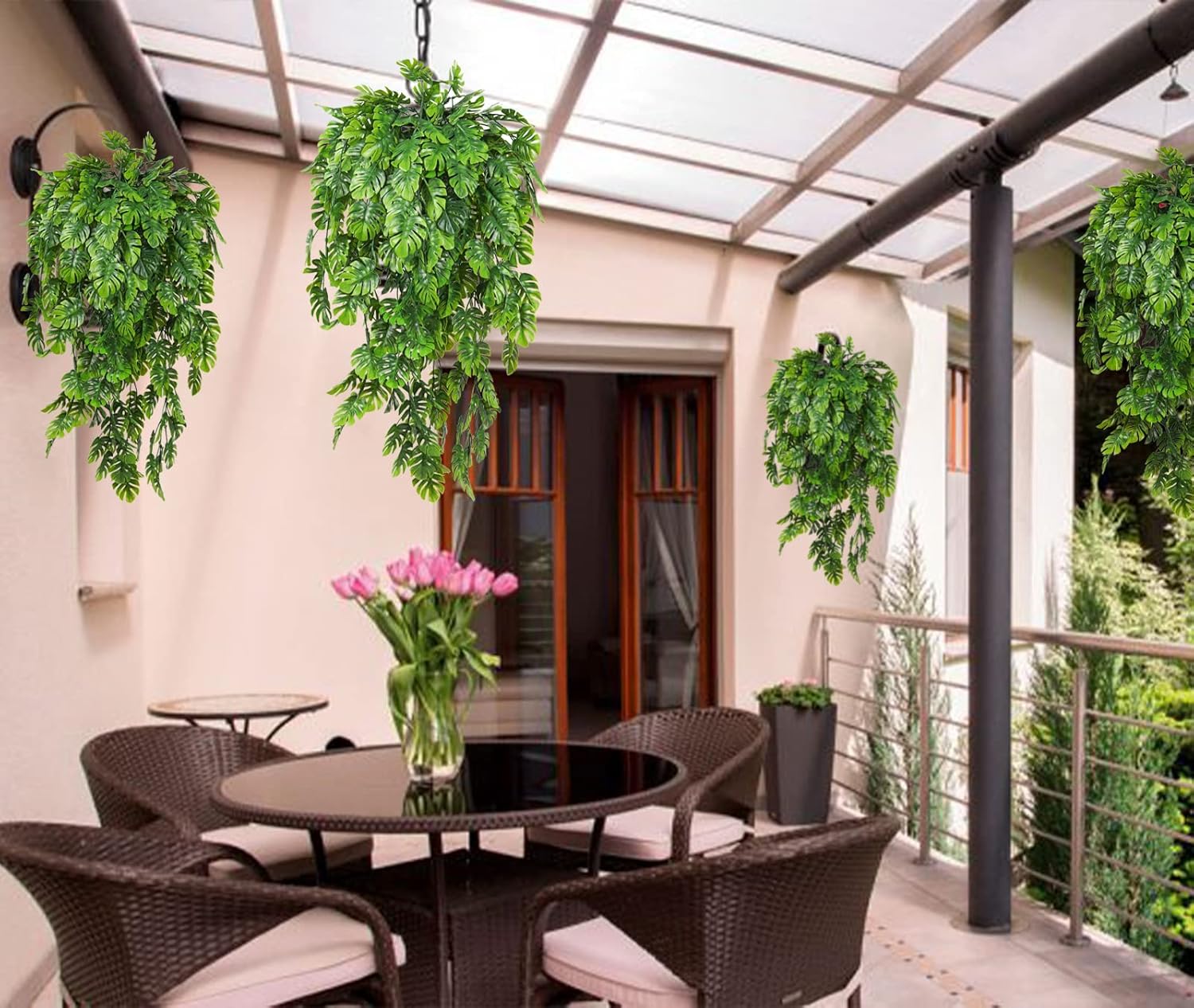 RECUTMS Artificial Hanging Plants 4Pcs Set