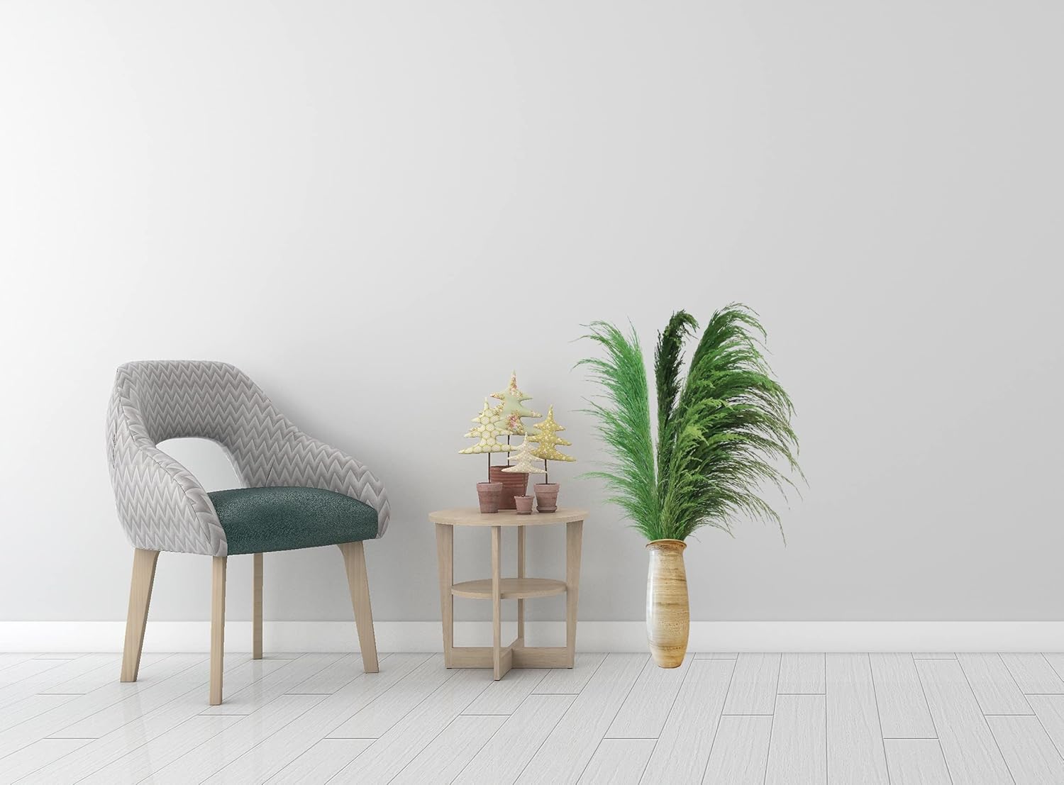 Green Pampas Grass Decor 4pcs 433 Inch Tall Artificial Plant with Natural Dried Flower Aroma