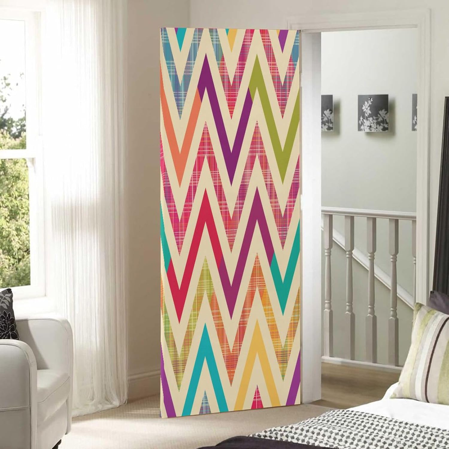 Susiyo Multicolored Chevron Halloween Door Cover
