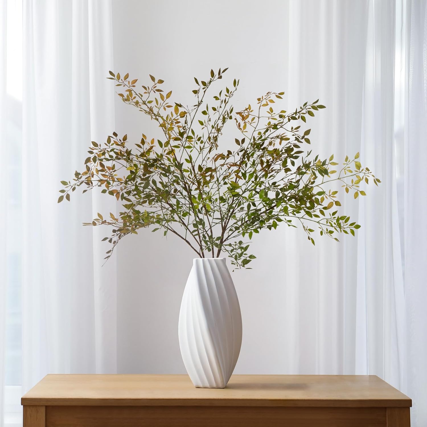 Uqueeten Artificial Greenery Stems 433 Inch Nandina Branches for Vase and Home Dcor