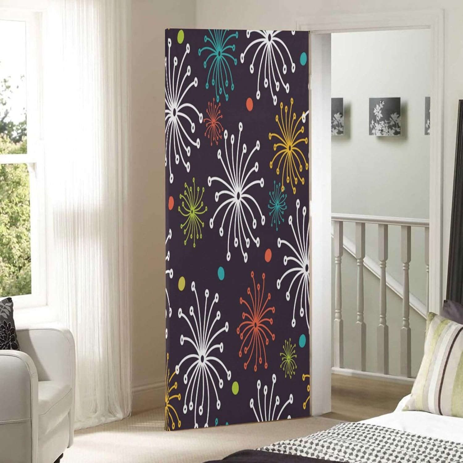 Susiyo Endless Floral Halloween Door Cover Stretch Fabric
