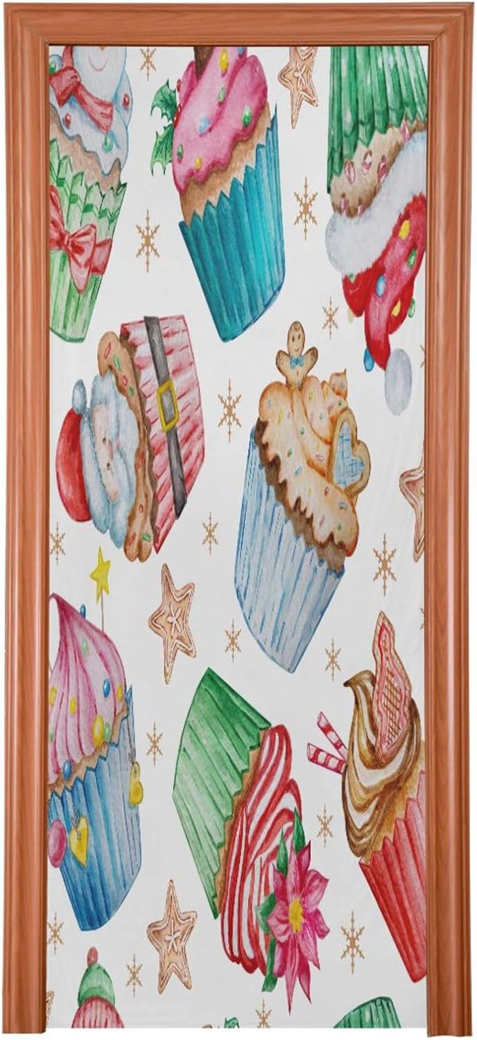 Susiyo Watercolor Christmas Door Cover 32x79 In