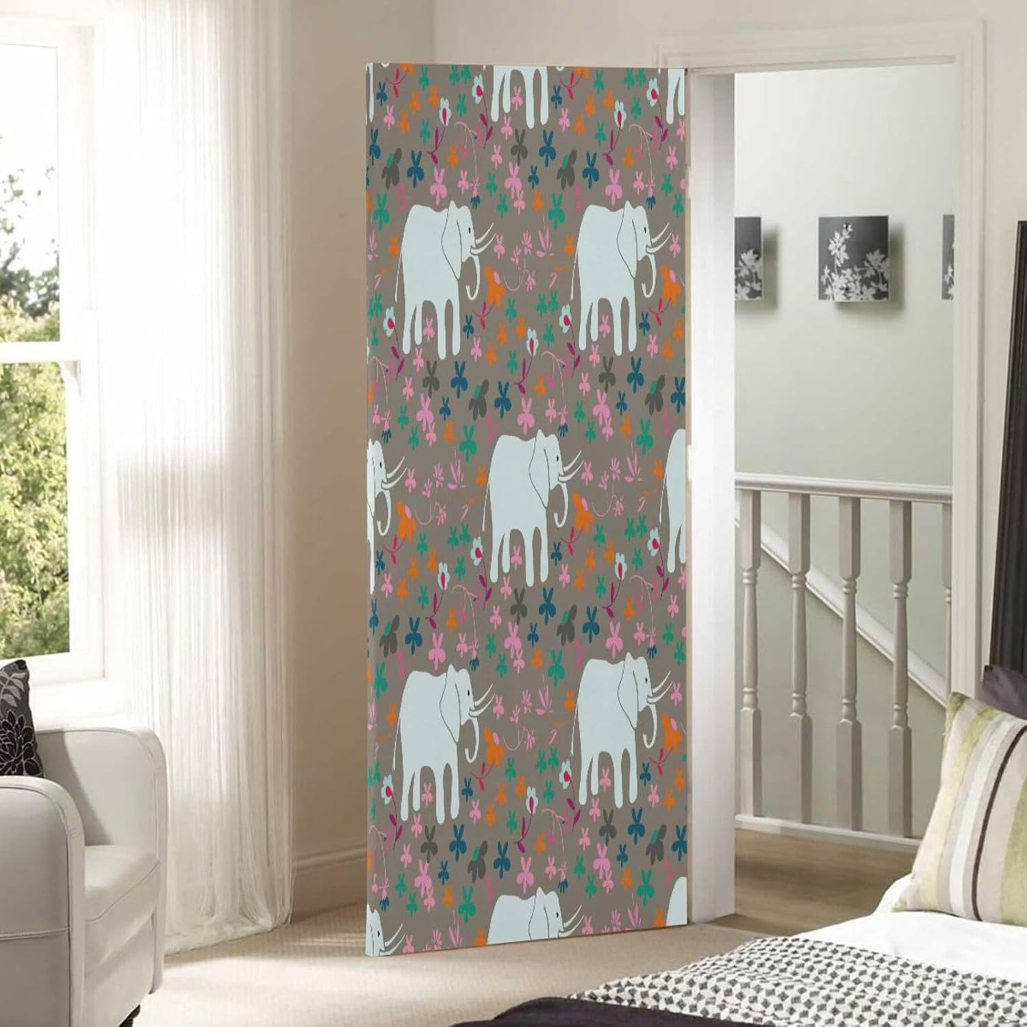 Susiyo Elephants and Flowers Halloween Door Cover