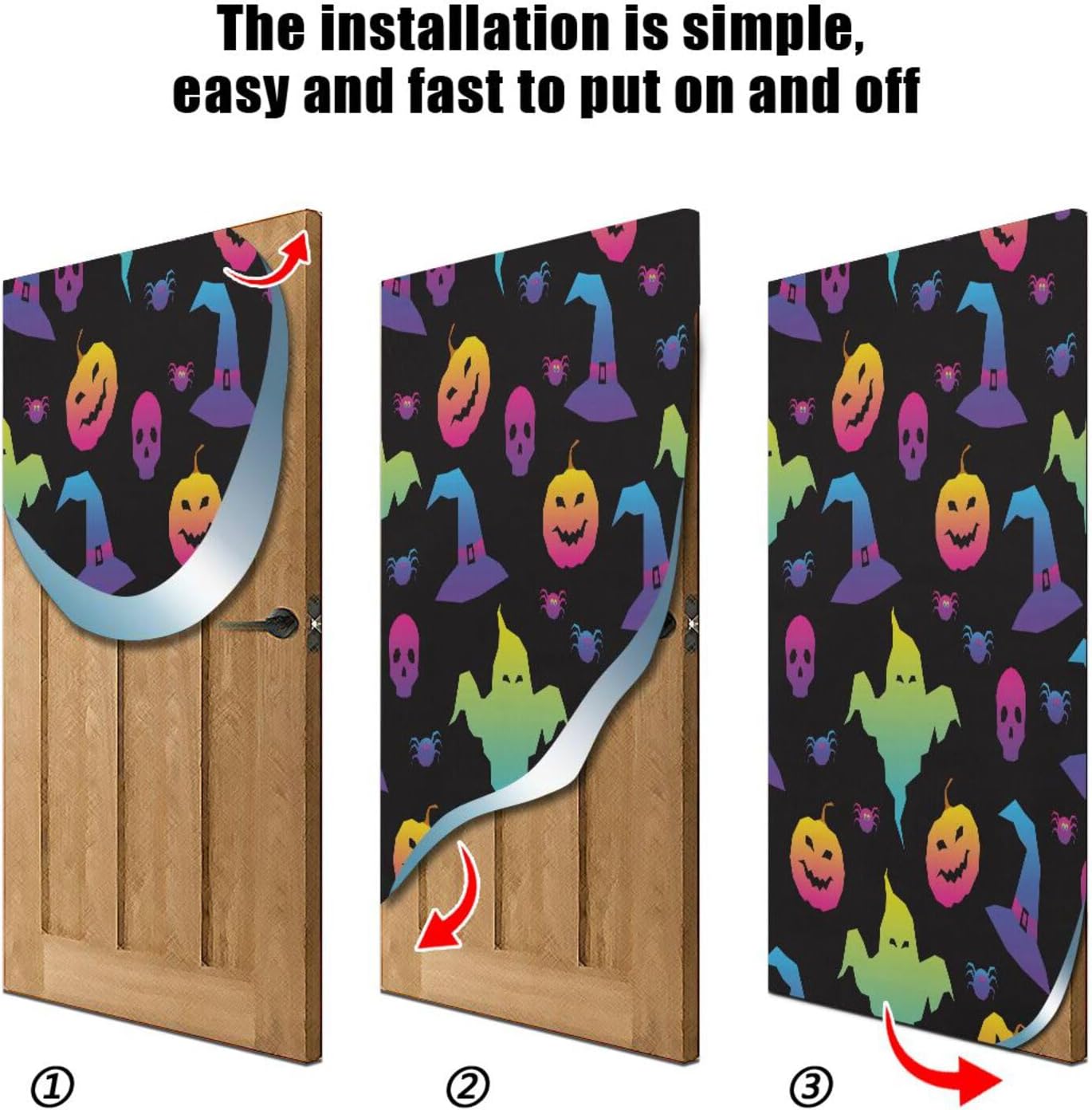 Susiyo Abstract Rainbow Halloween Door Cover