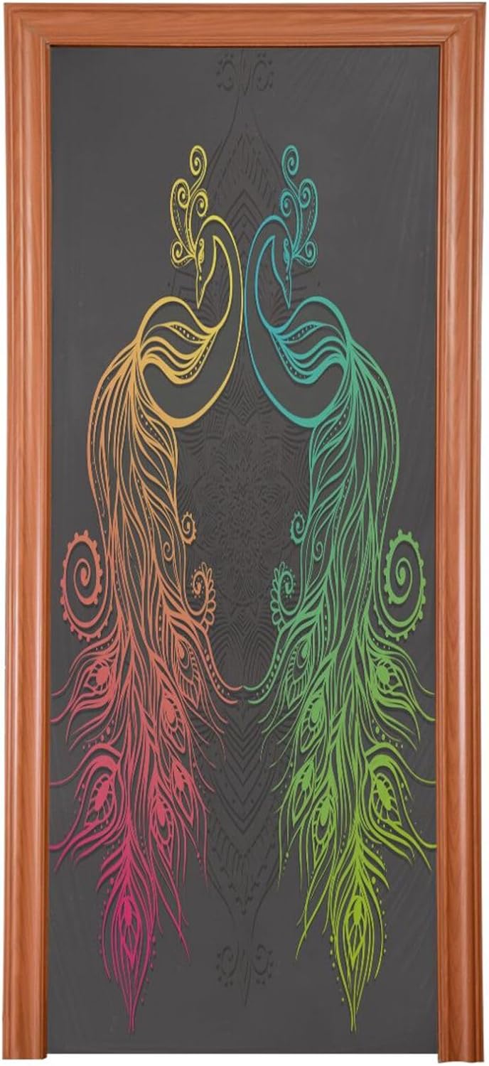 Susiyo Peacock Halloween Door Cover 32x79in