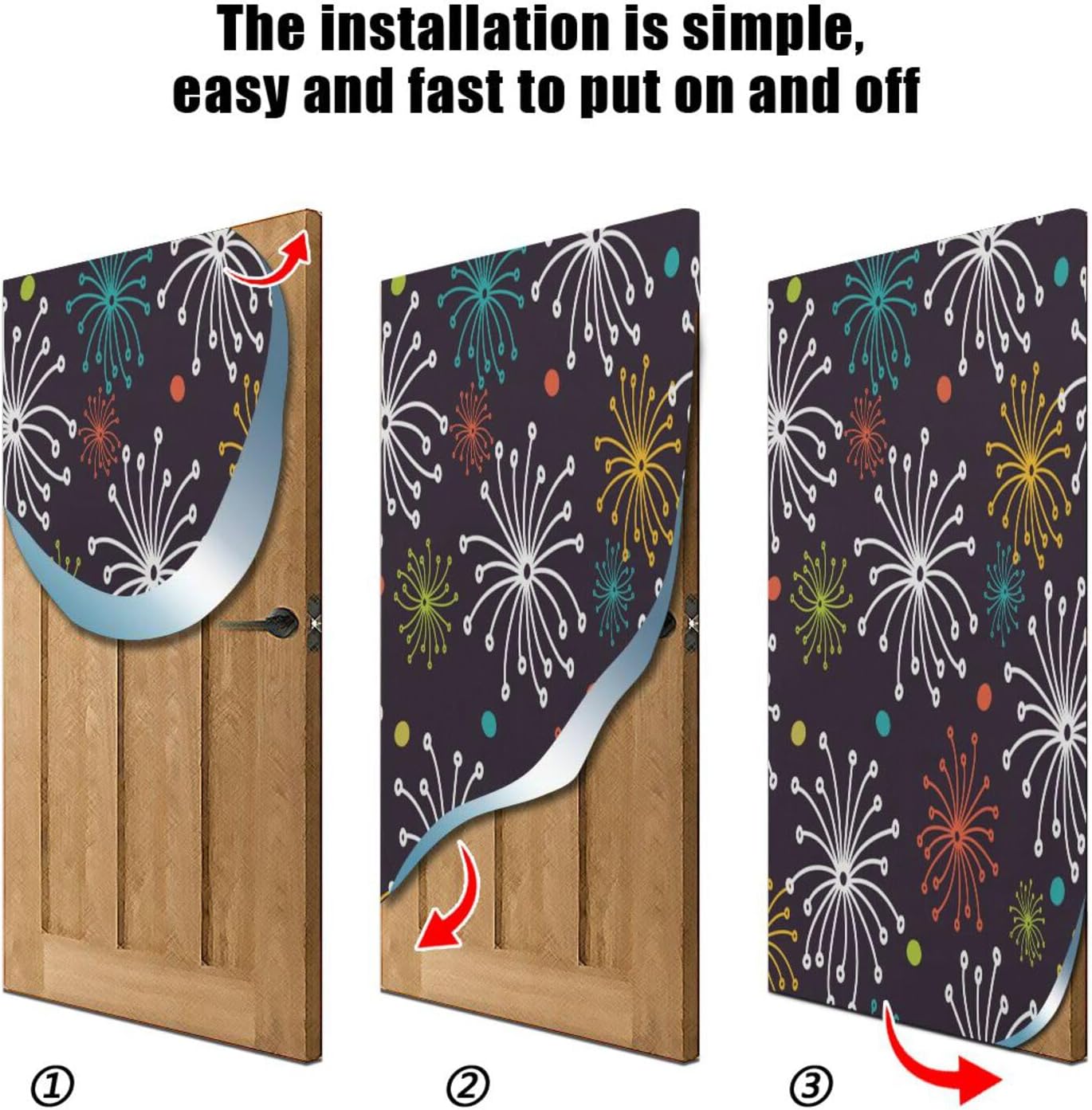 Susiyo Endless Floral Halloween Door Cover Stretch Fabric