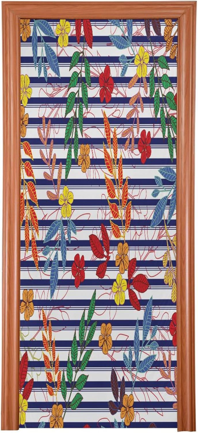 Susiyo Flower Halloween Door Cover Stretch Fabric 32x79 in