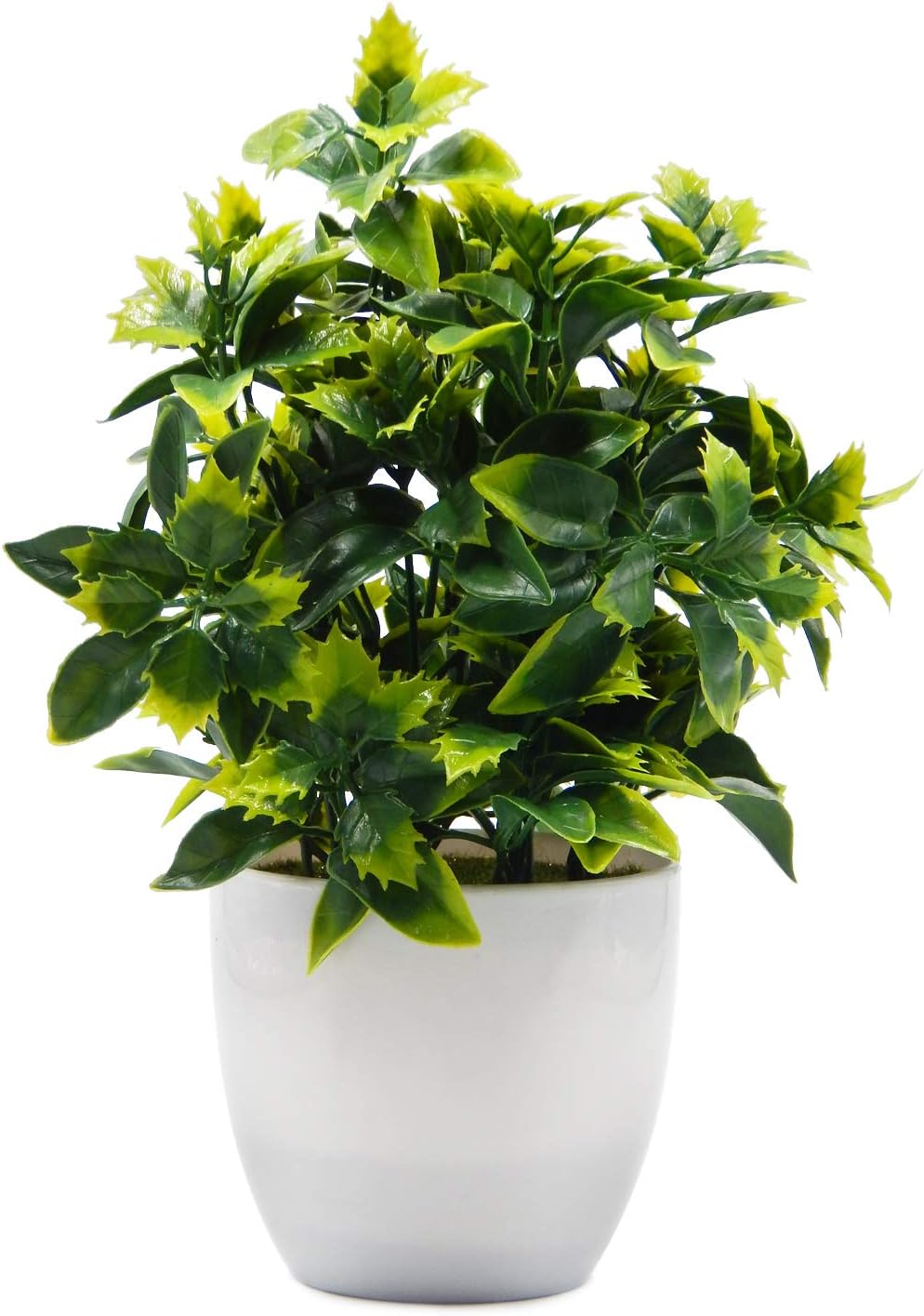 OFFIDIX Artificial Plastic Mini Plants with White Pot Decor