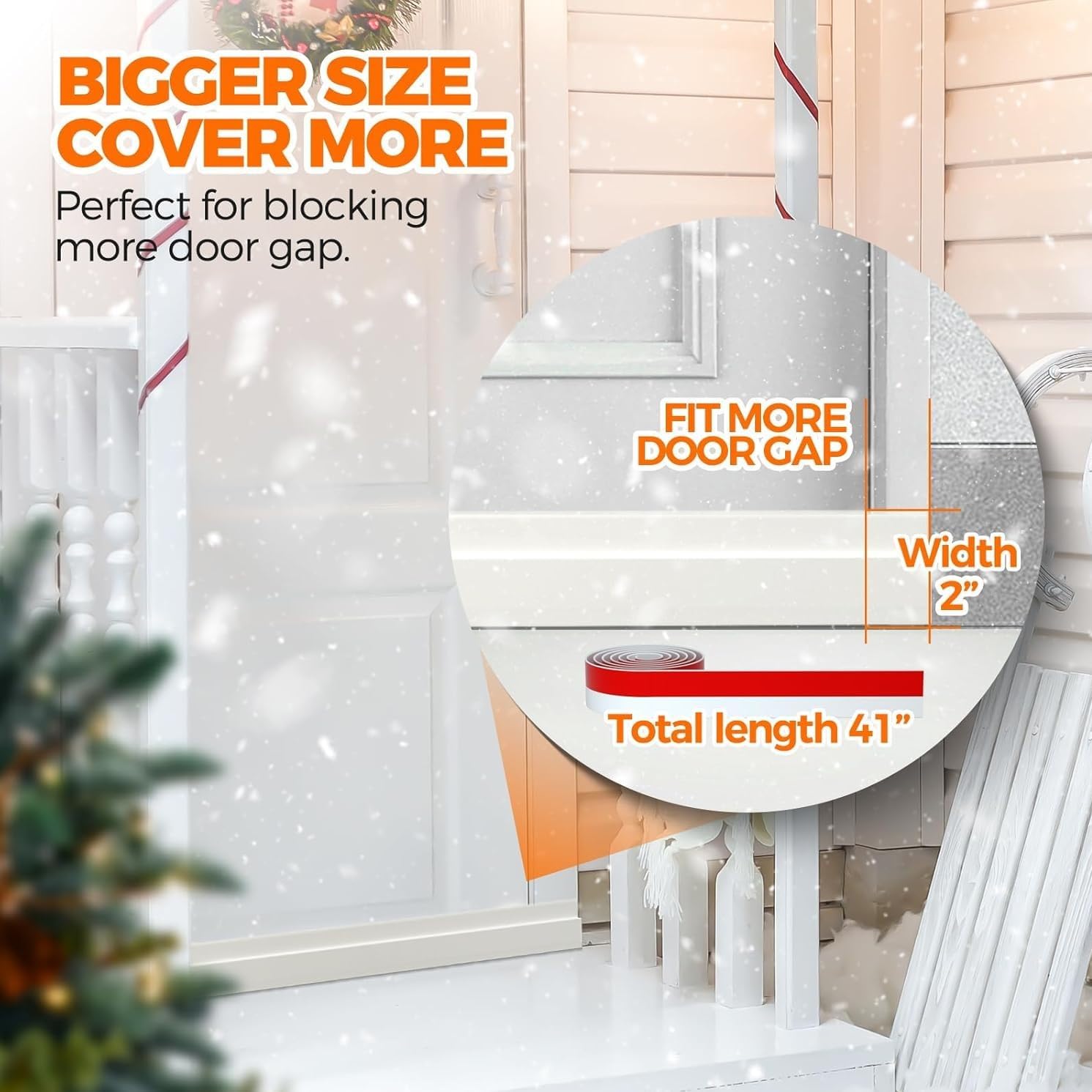 2PCs Silicone Door Draft Stoppers 39 Inch Weather Stripping 1