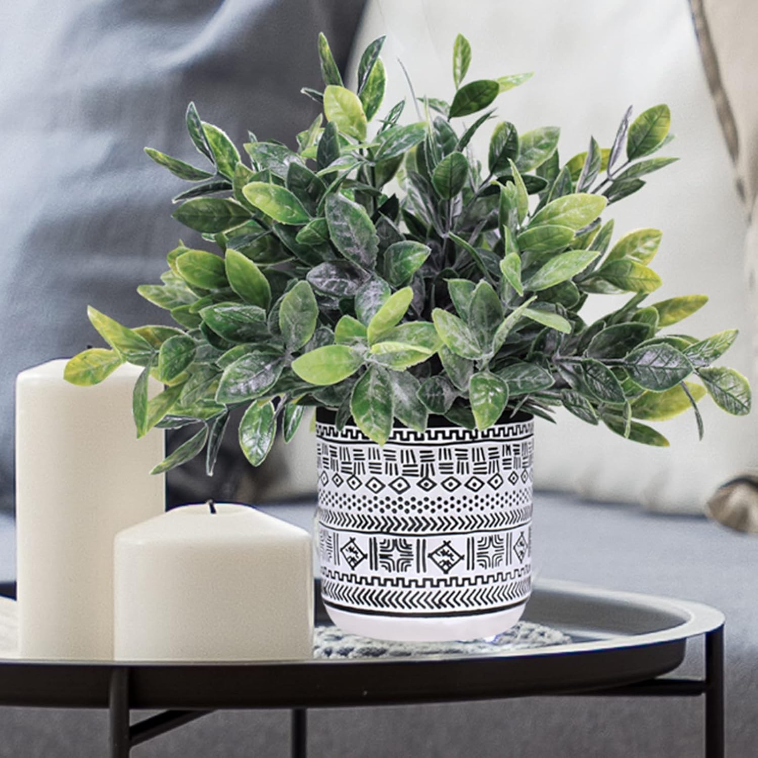 Winlyn Set of 3 Assorted Faux Plants in Geometric Pots