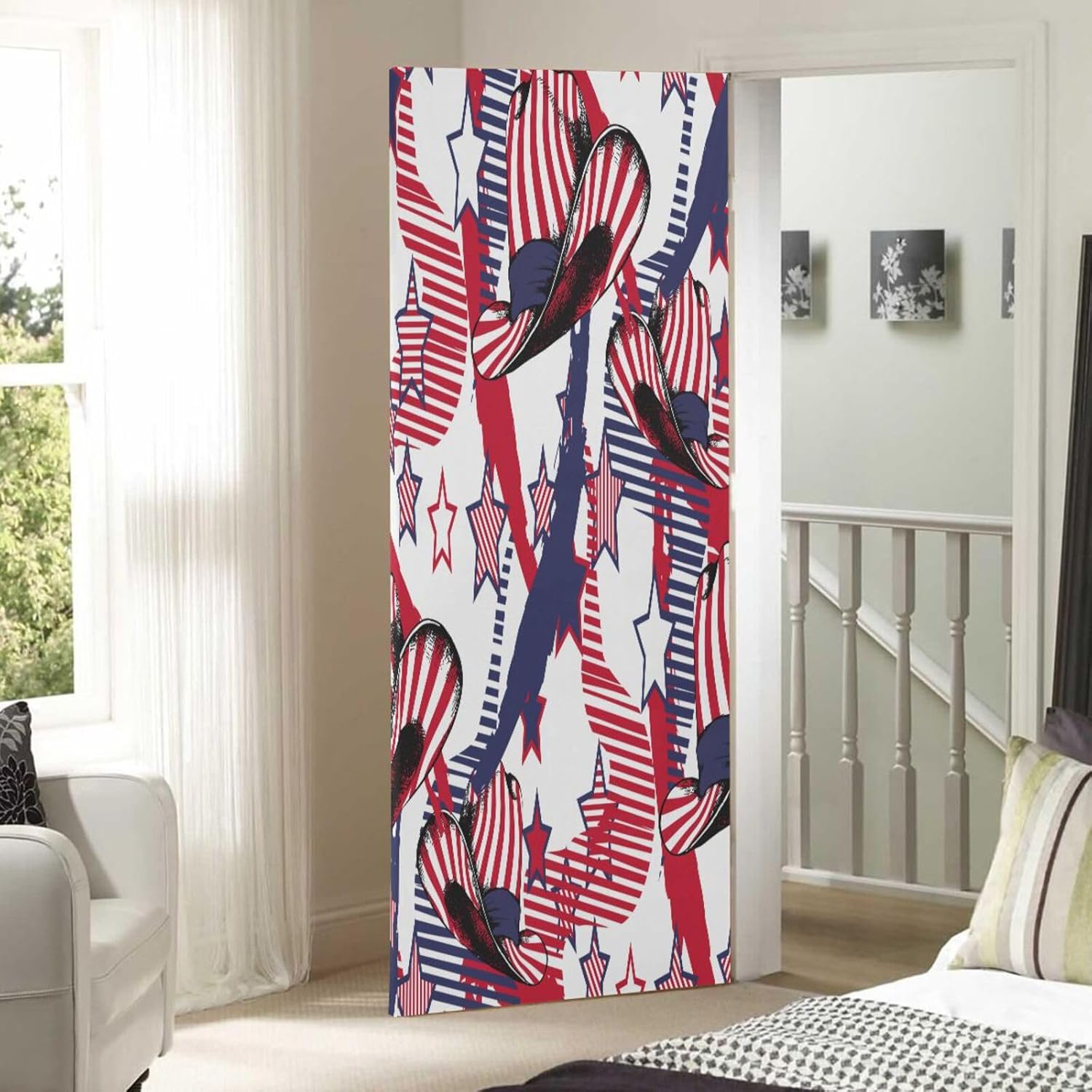 Susiyo Cowboys Hat Halloween Door Cover Stretch Fabric Backdrop for Home Party Decorations