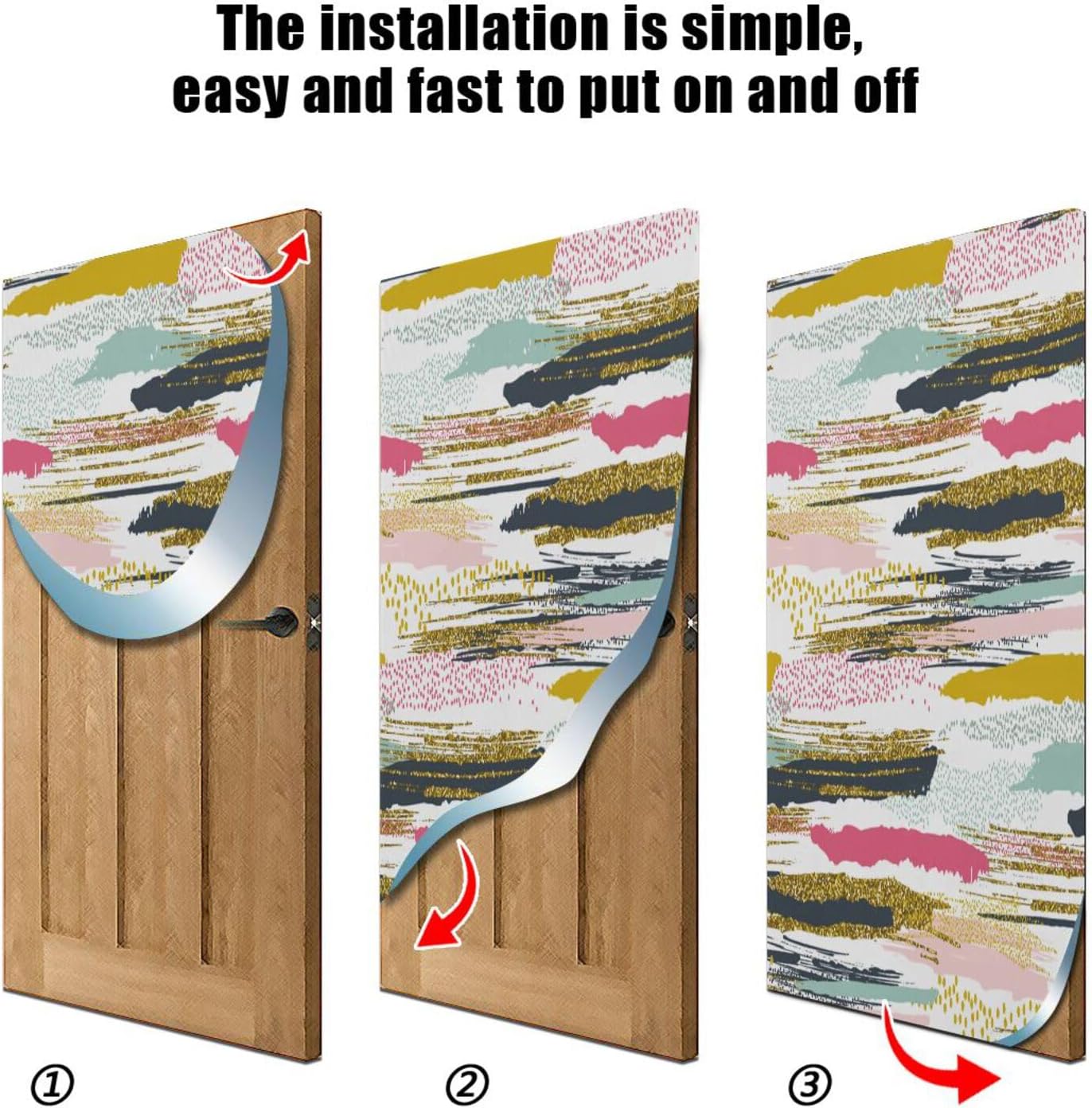 Susiyo Colorful Stripes Halloween Door Cover 32x79 in