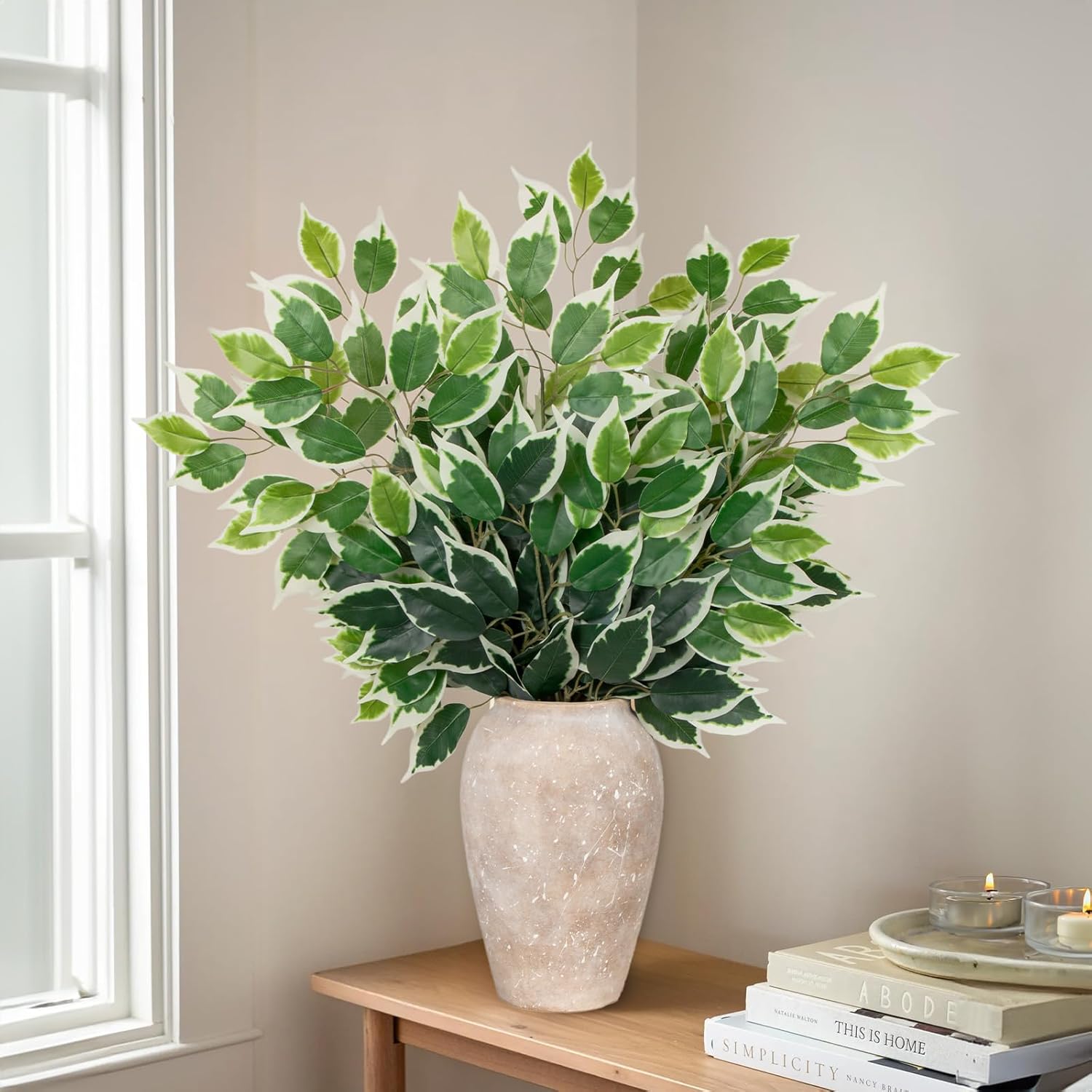 12PCS Ficus Artificial Branches 24 Greenery Decor