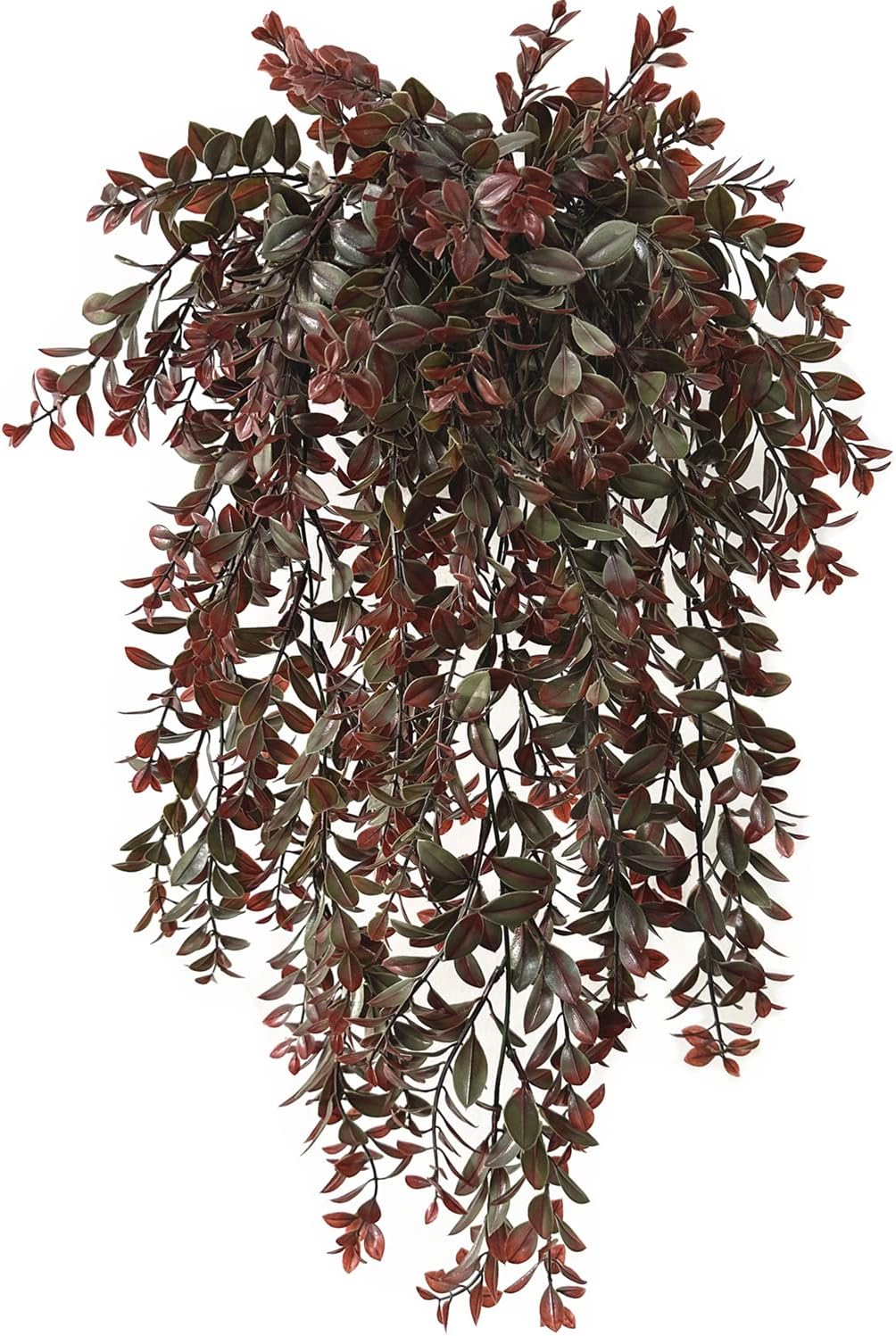 PASYOU Artificial Hanging Ivy 2 Pack Reddish Brown Leaves Plants