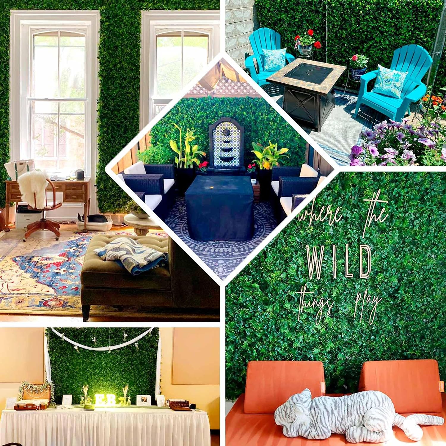 Efavormart 12 Sq Ft Artificial Greenery Panels Set