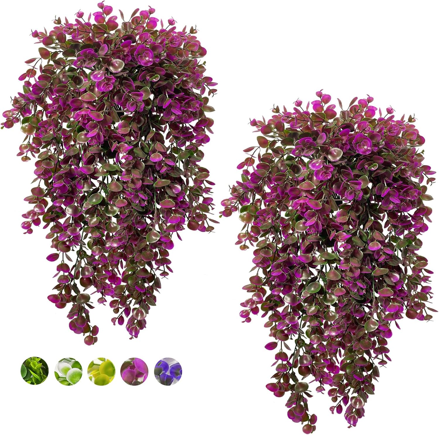 Lakiyfye 4 Pc Fuchsia Artificial Hanging Fern Plants