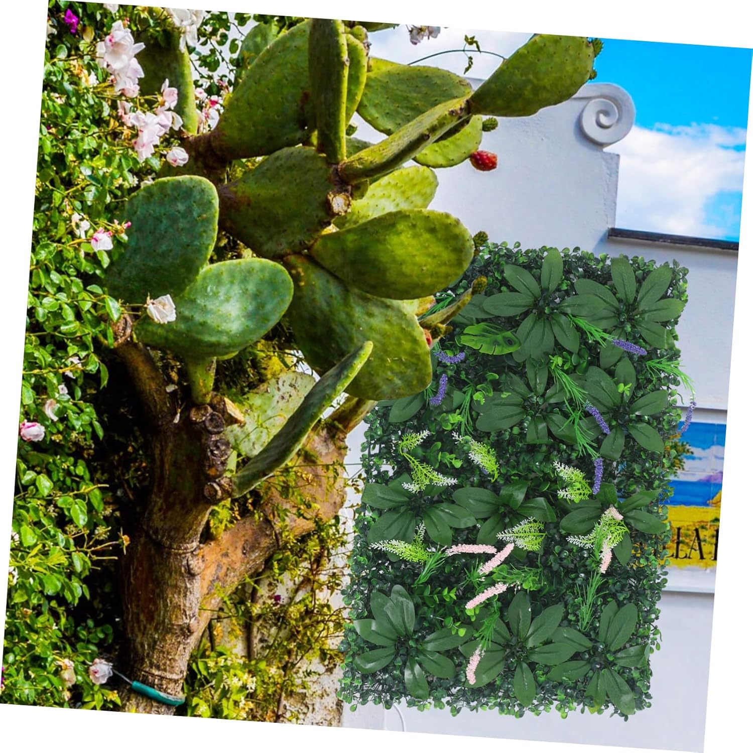 Ciieeo Artificial Hedge Wall Panel for Outdoor Decor