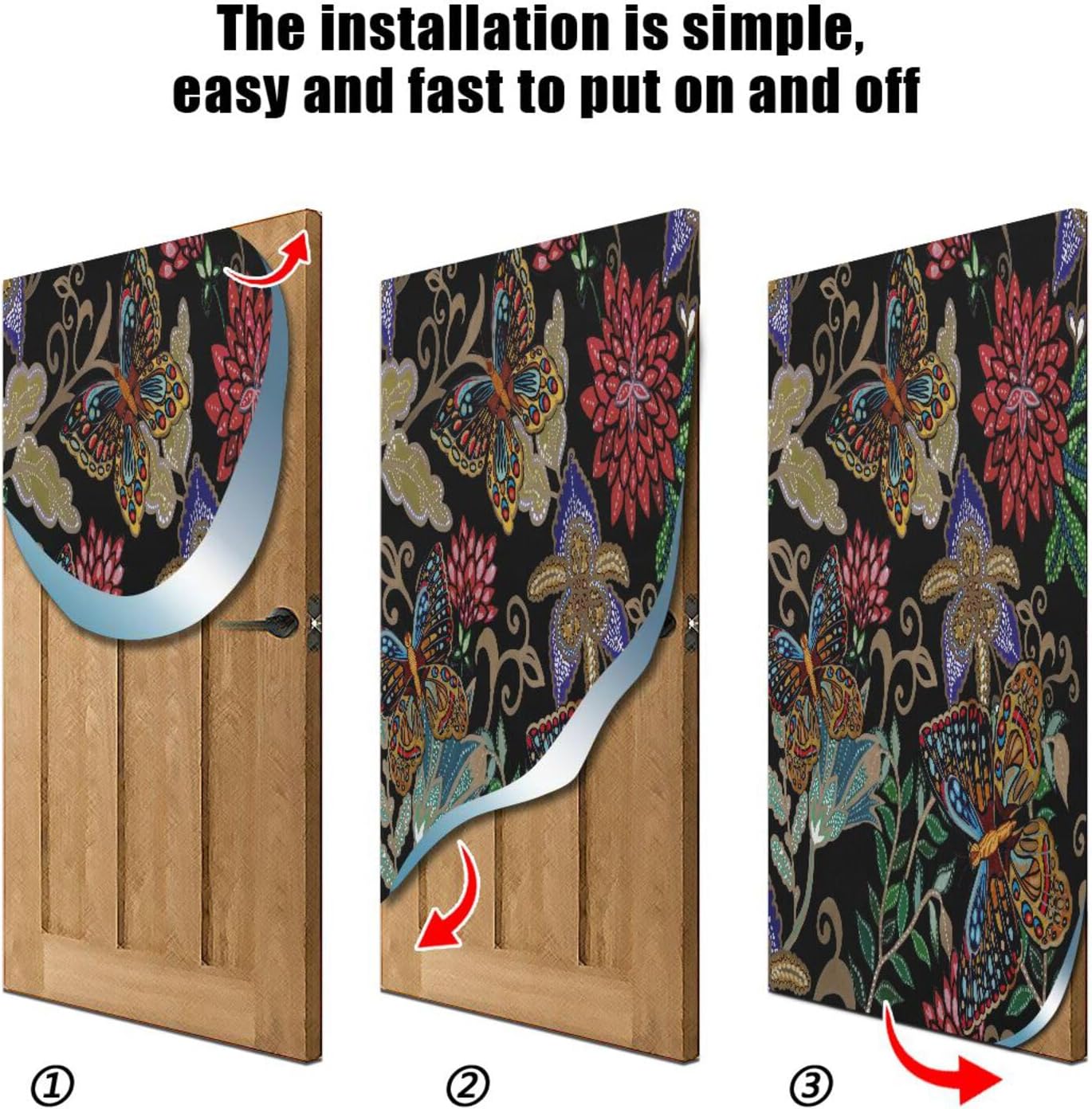 Susiyo Fantasy Flowers Butterflies Halloween Door Cover