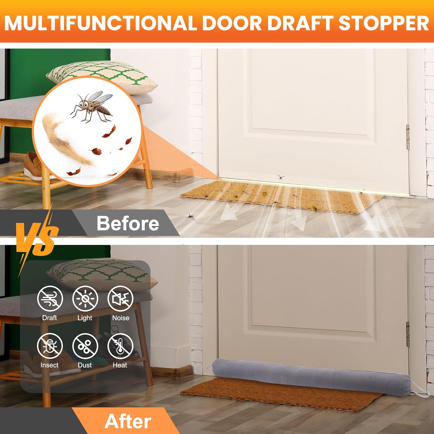 TRIOSEA Under Door Draft Stopper 36 Inch