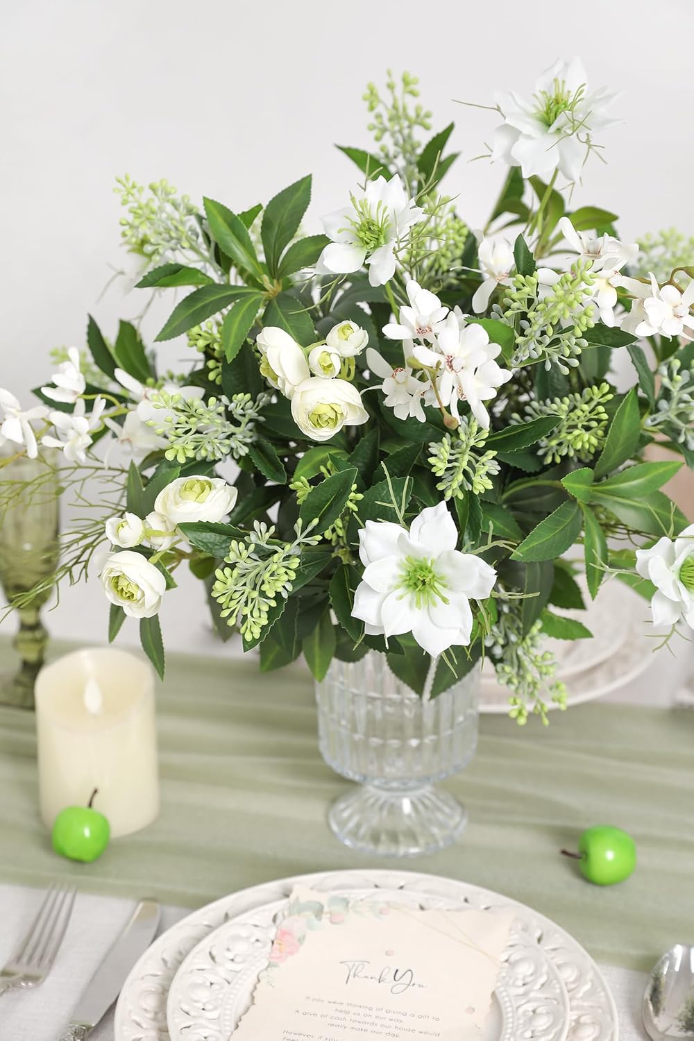 6 Pcs Artificial Eucalyptus Stems with Realistic Flower Buds and Bendable Stems for Home Decor