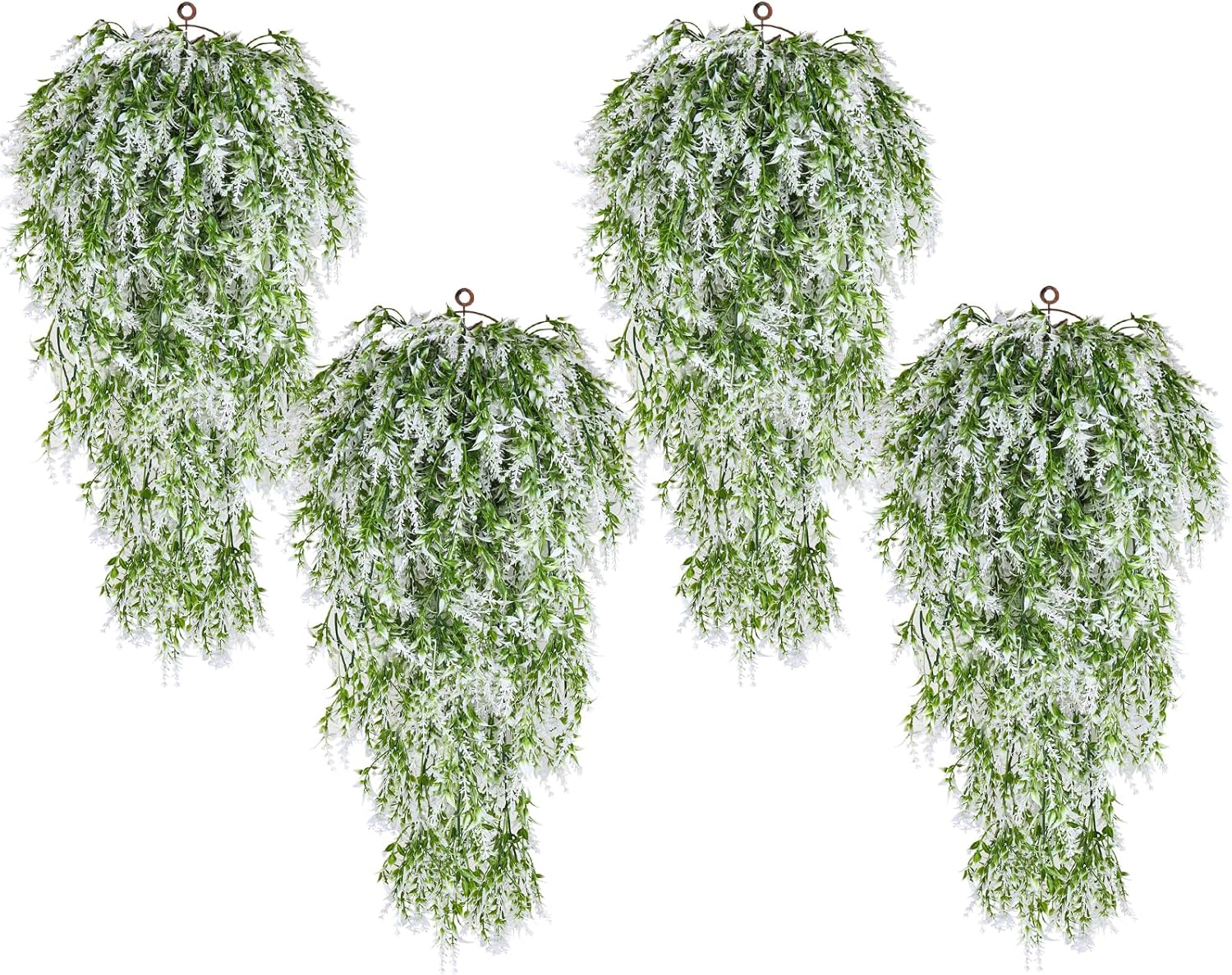 SJL 4pcs Artificial Hanging Lavender Plants for Indoor Decor