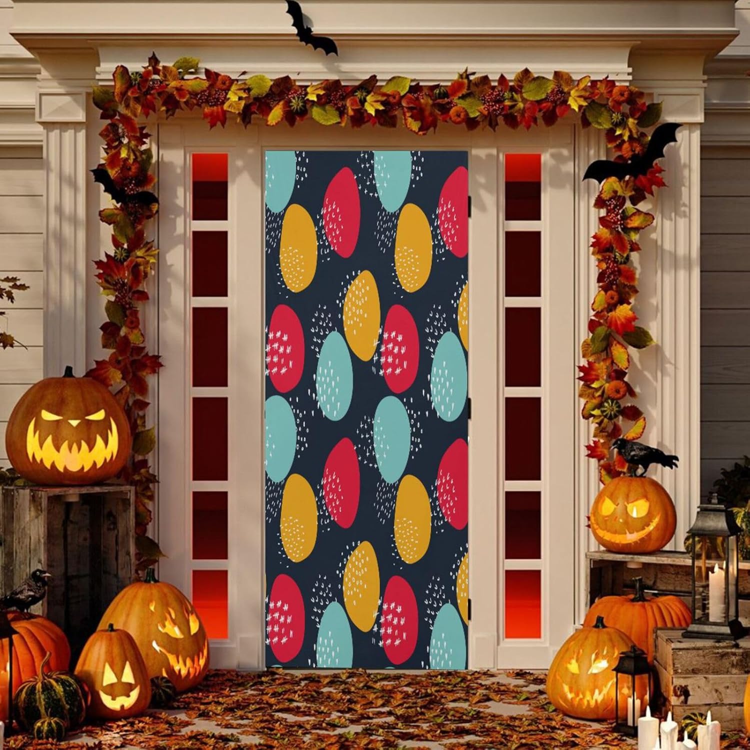 Susiyo Colorful Halloween Door Cover 32x79 in 1