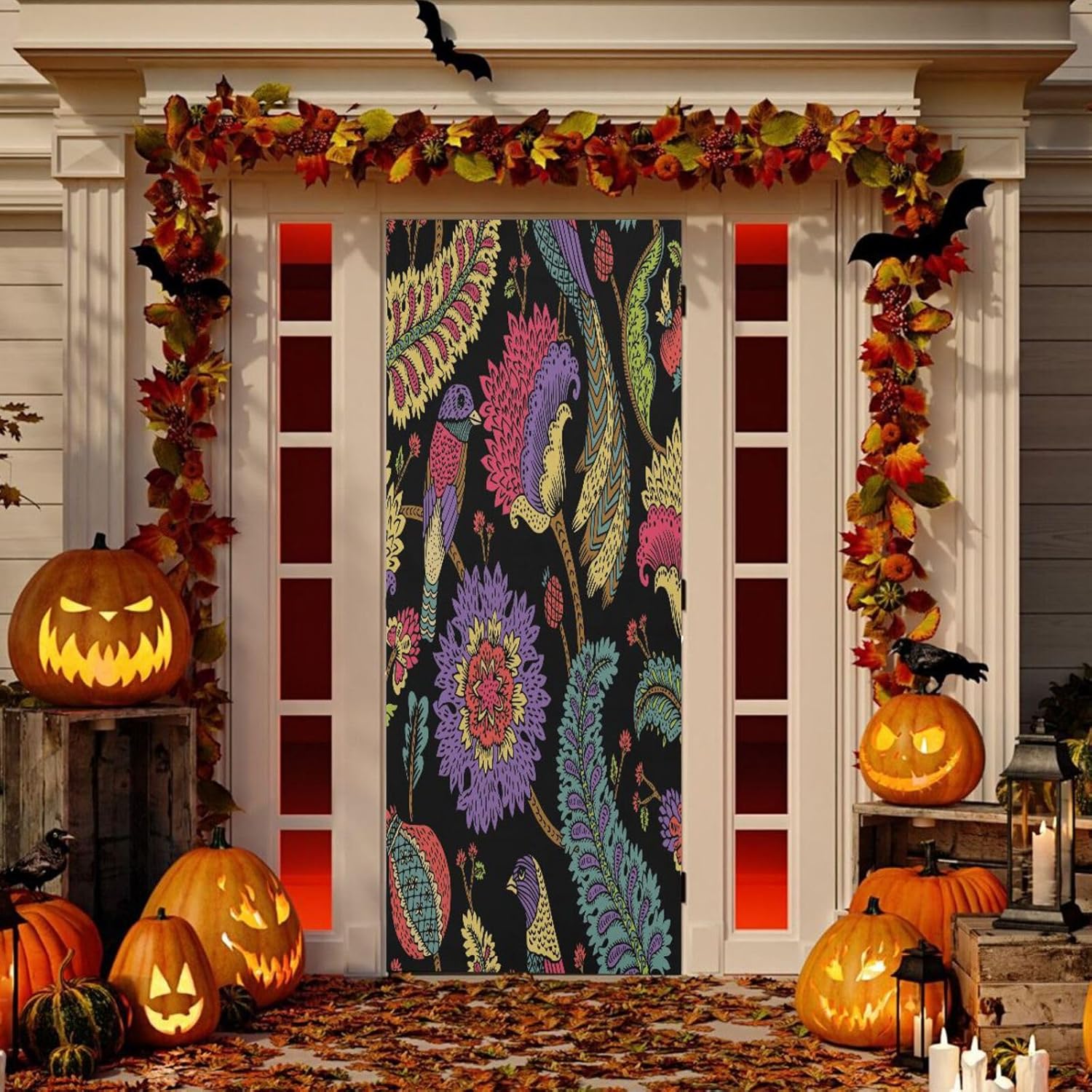 Susiyo Fantasy Flowers Christmas Door Cover Decoration 32x79 in