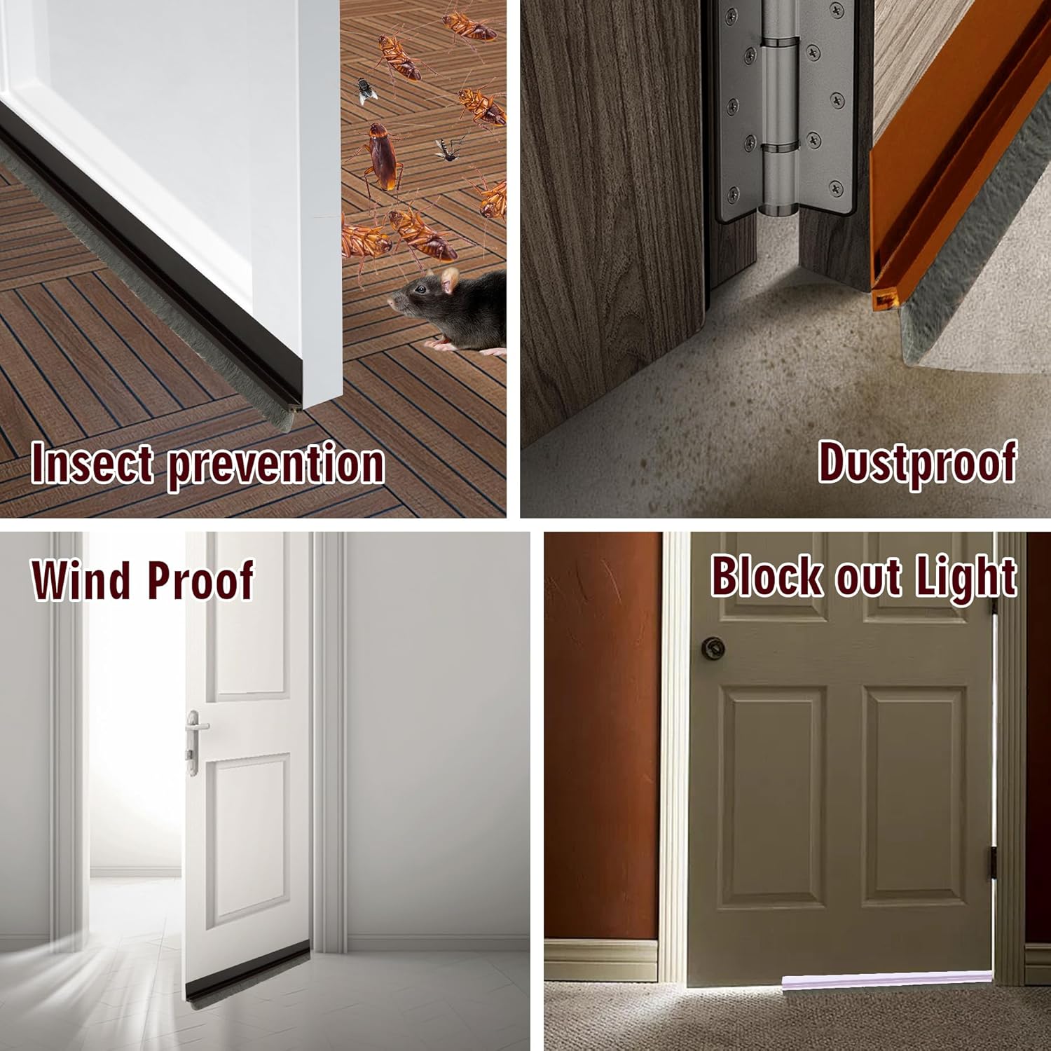 Door Draft Stopper Bottom Seal 39 Inch Soundproof Winter Cold Blocker