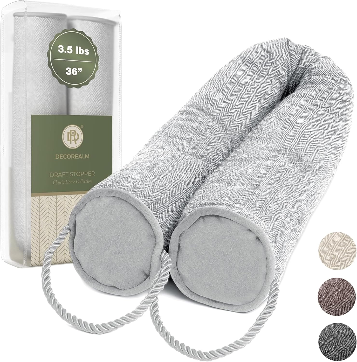 DECOREALM Under Door Draft Stopper 36 Inches Grey