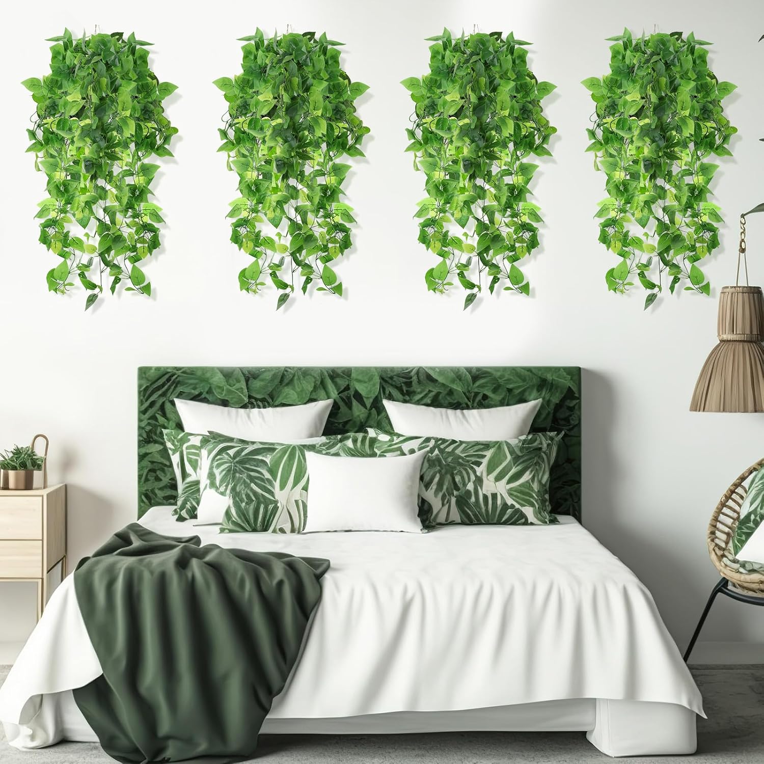 Hoteam 18 Pcs Artificial Hanging Plants Fake Ivy Vines No Basket