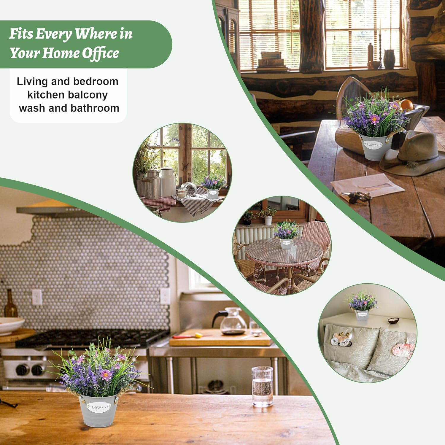 MIXROSE Artificial Lavender Plants in Pot 10 Tall for Farmhouse Decor