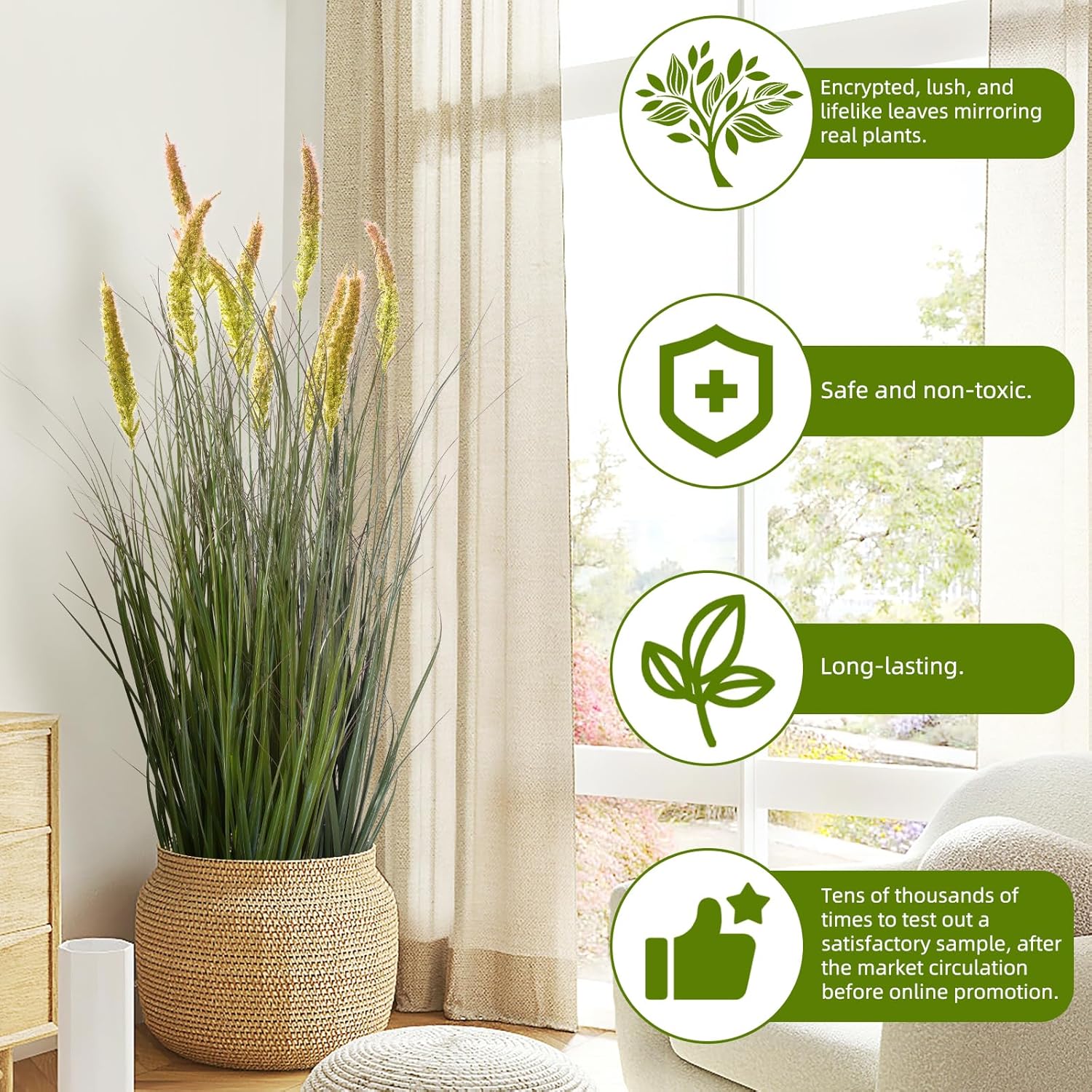 Ttranewsoo Green Onions Fake Plants 36 2 Pack